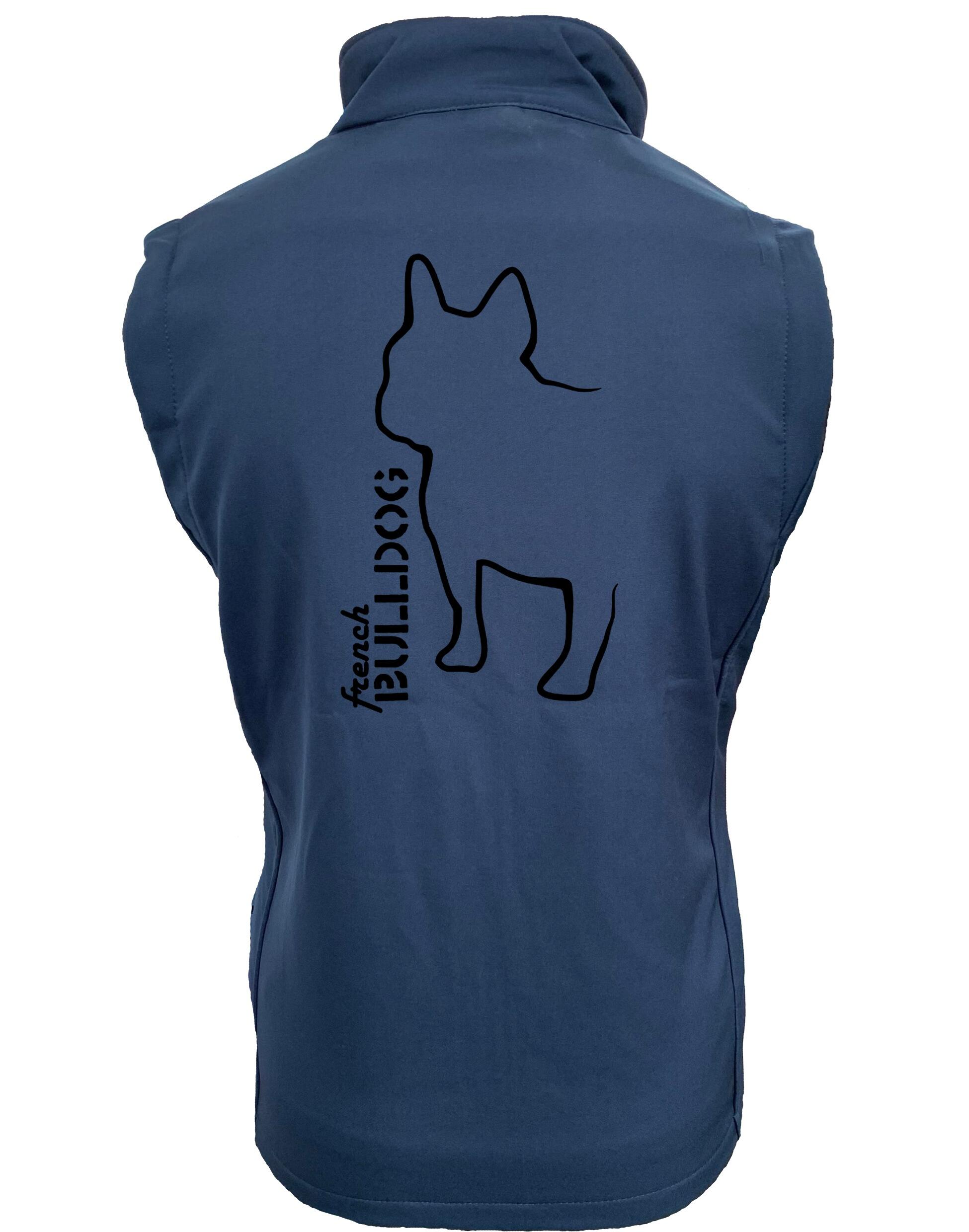 French Bulldog (Outline) Design Unisex Softshell Gilet – Functional Style for French Bulldog Enthusiasts