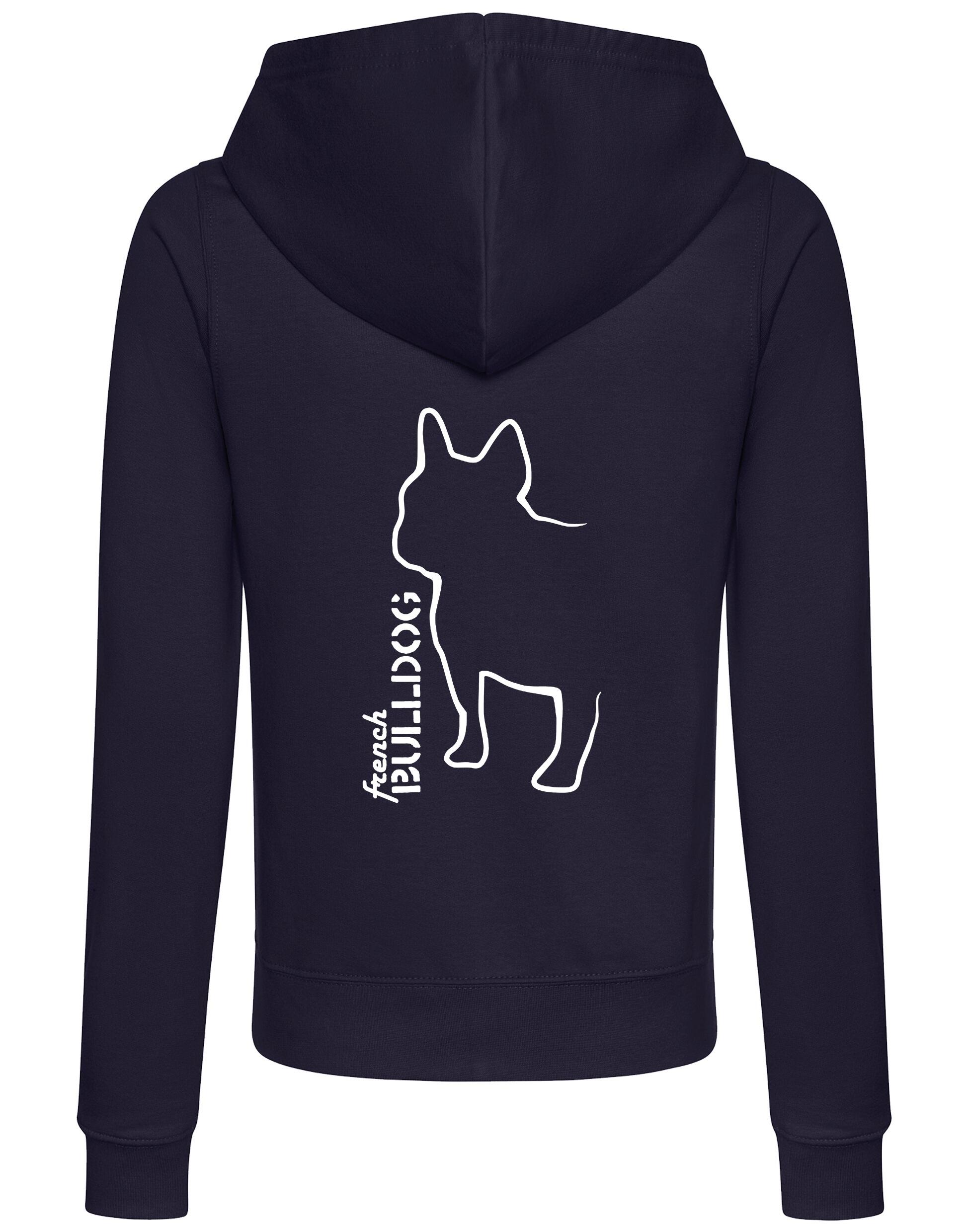 French Bulldog (Outline) Women’s Zipped Hoodie – Comfort, Style, and Bulldog Pride
