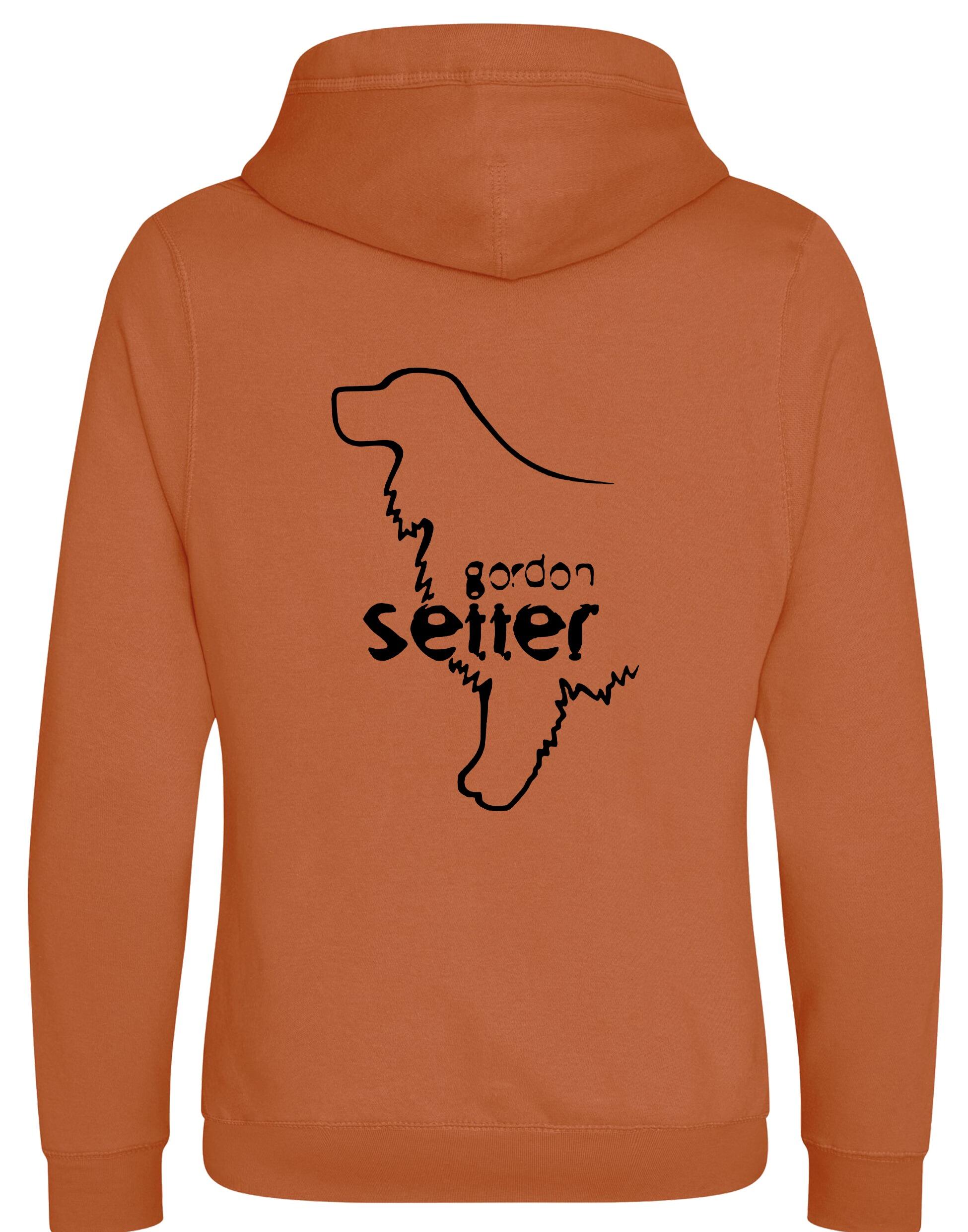 Unisex crossneck pullover hoodie featuring an exclusive Gordon Setter design, brushed fleece lining, spacious kangaroo pocket, and modern crossneck style for warmth and comfort.