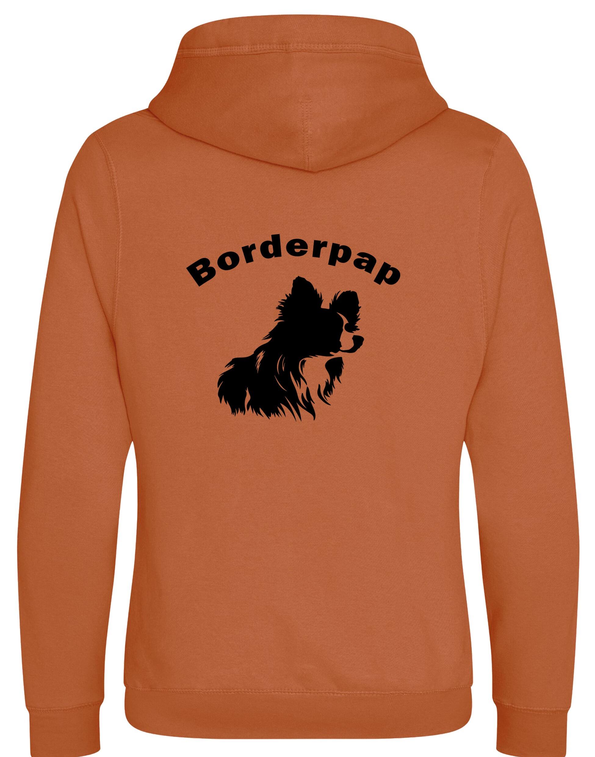 Unisex Crossneck Pullover Hoodie with Border Pap Design – Features exclusive breed artwork, cozy fleece interior, and a modern crossneck style.