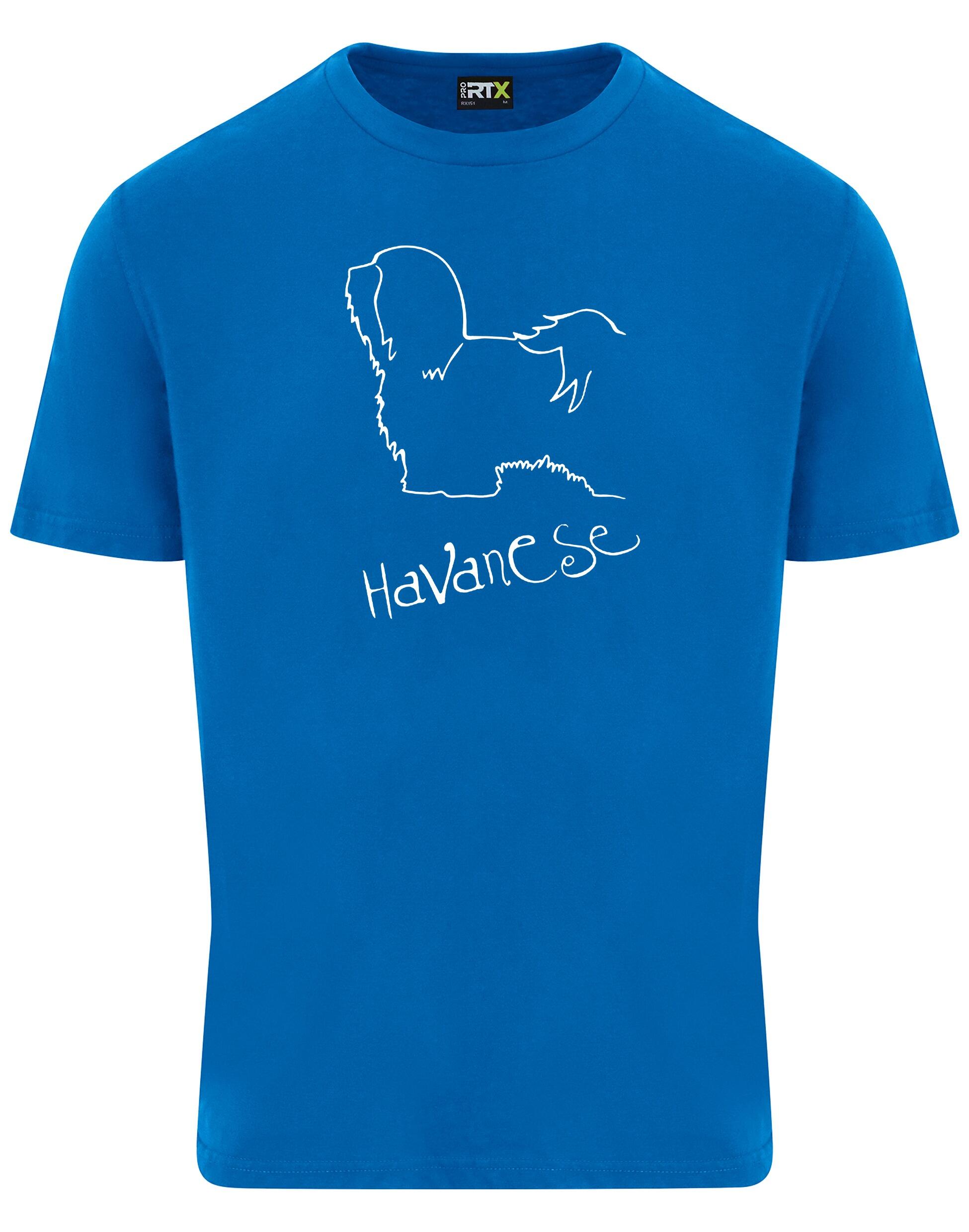 Unisex Roundneck T-shirt featuring a detailed Havanese graphic – stylish and comfortable apparel for Havanese lovers.
