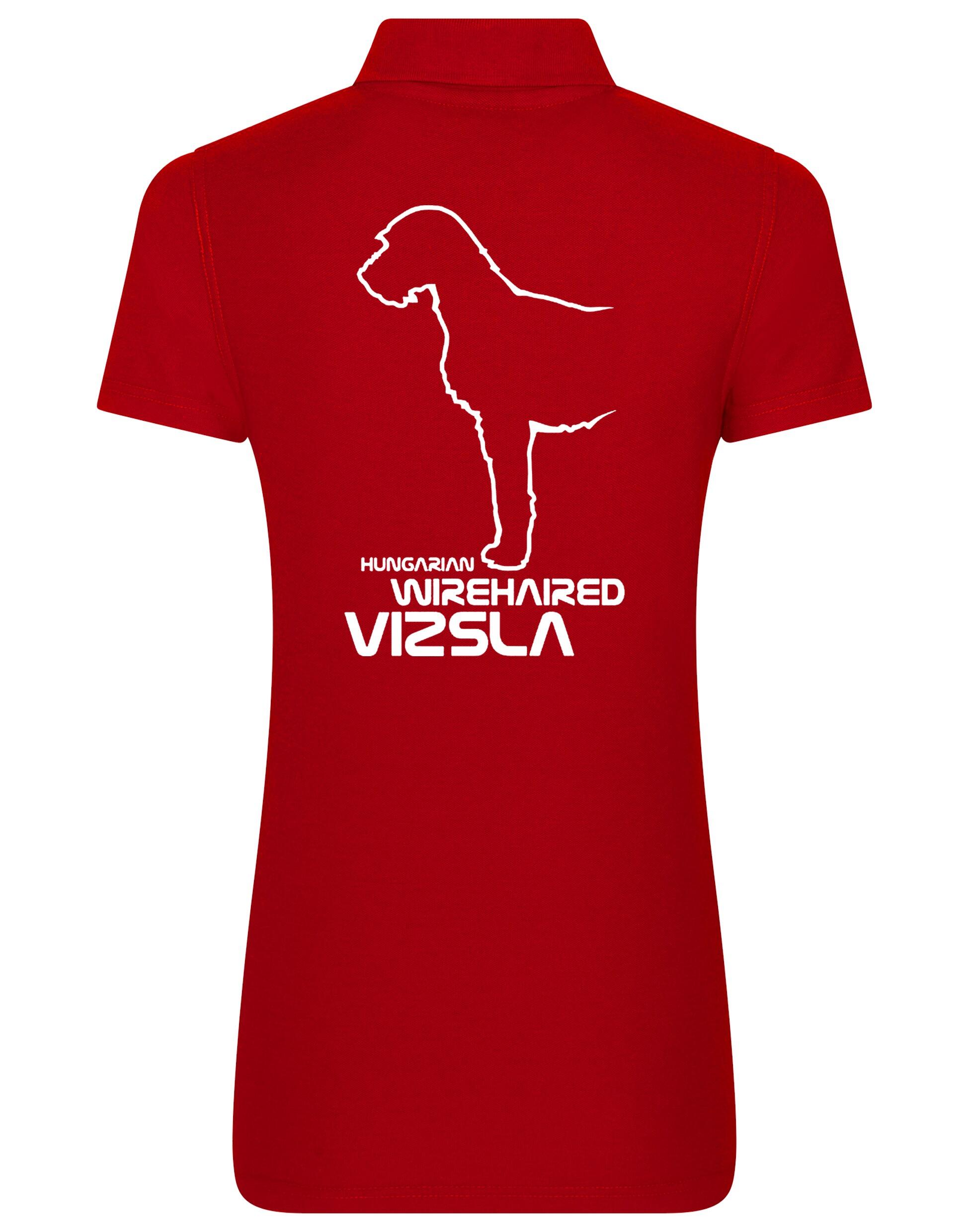 Hungarian Wirehaired Vizsla Women’s Cotton Polo featuring an exclusive breed design with a breathable, lightweight fabric.