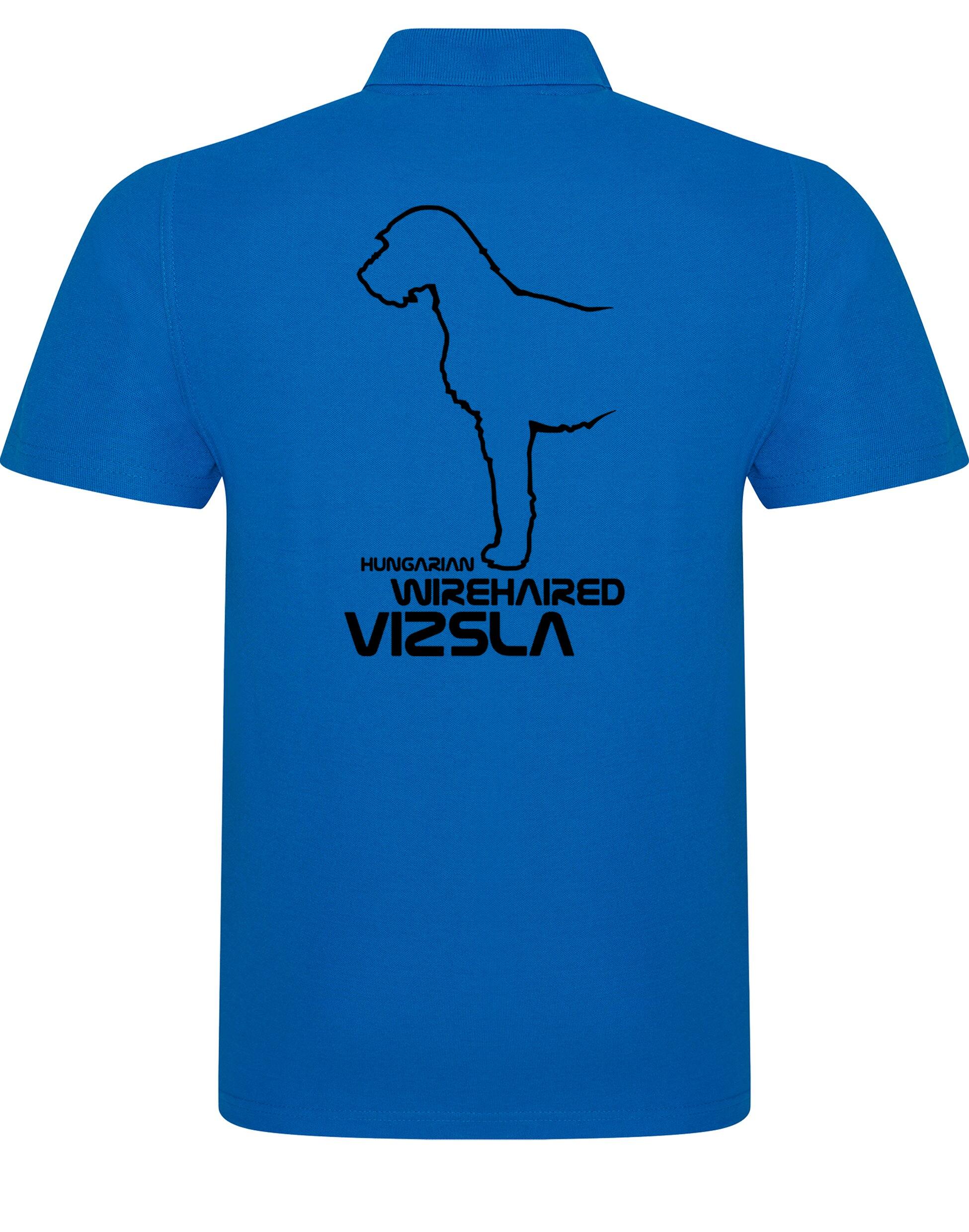 Hungarian Wirehaired Vizsla Unisex Cotton Polo with exclusive breed design and lightweight, breathable fabric.