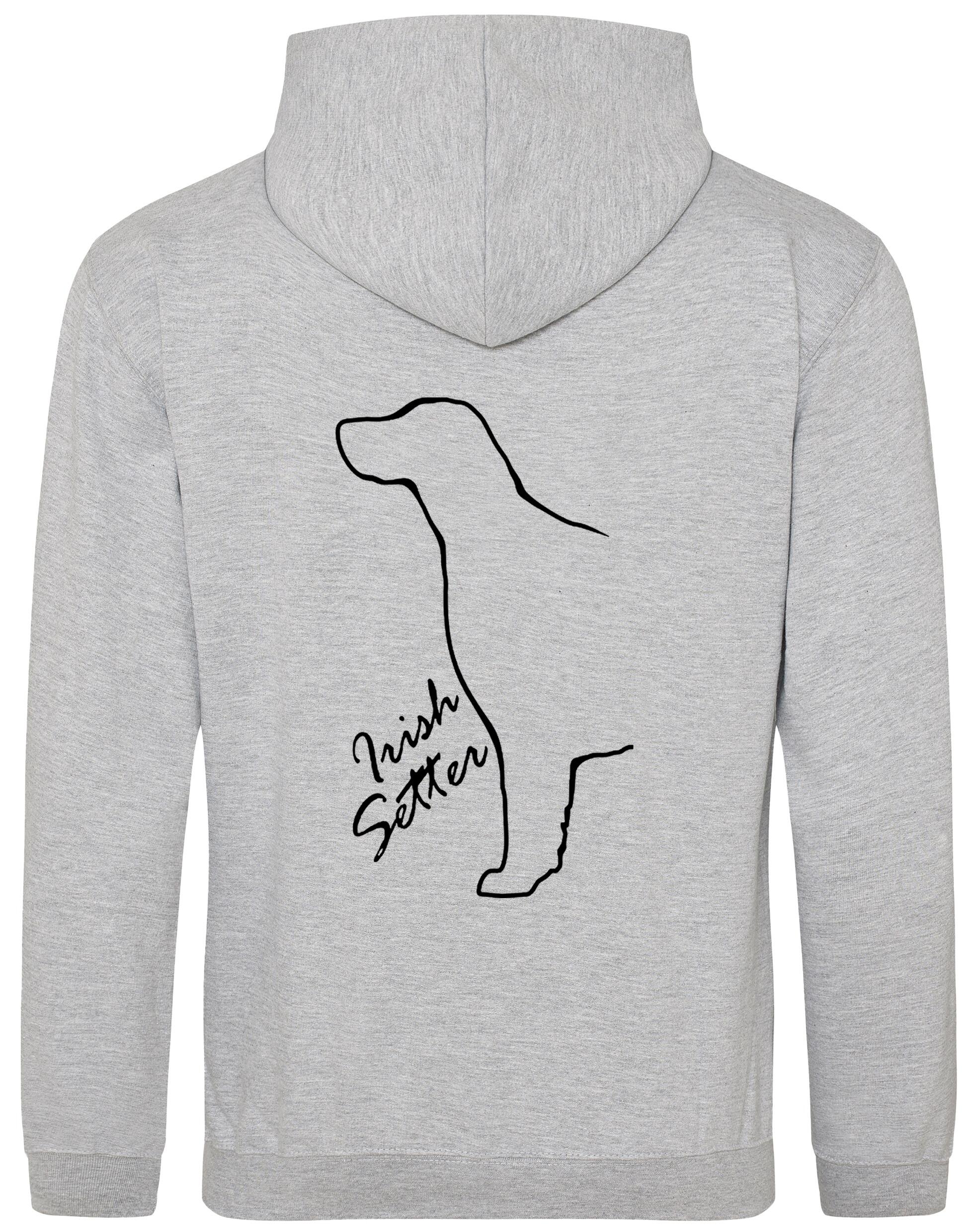 Irish Setter Design Pullover Hoodie featuring exclusive breed artwork, heavy-blend fabric, and a cozy brushed fleece interior for warmth and style.