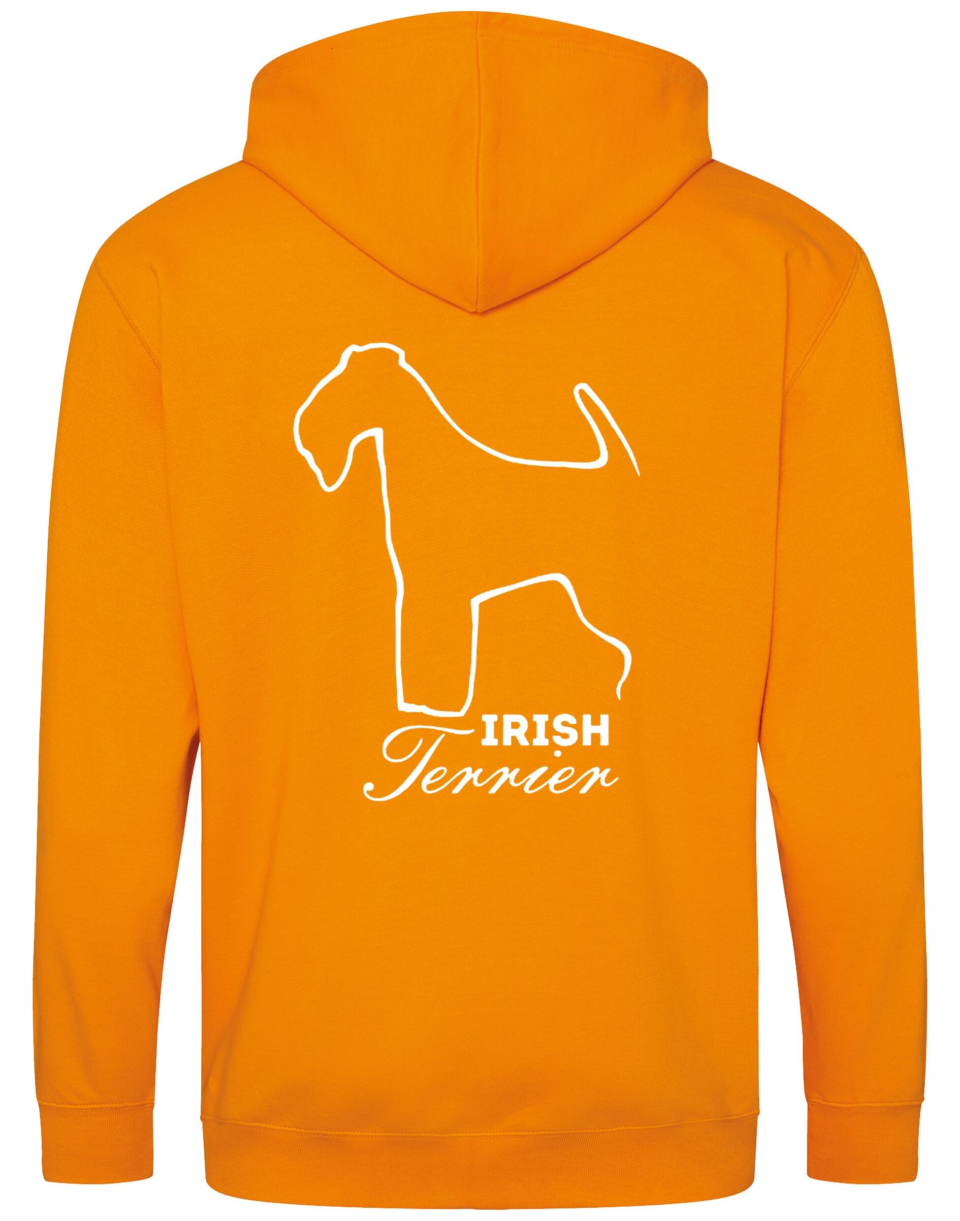 Irish Terrier Zipped Hoodie featuring exclusive breed artwork, practical full-zip design, and customizable options for a personalized touch.