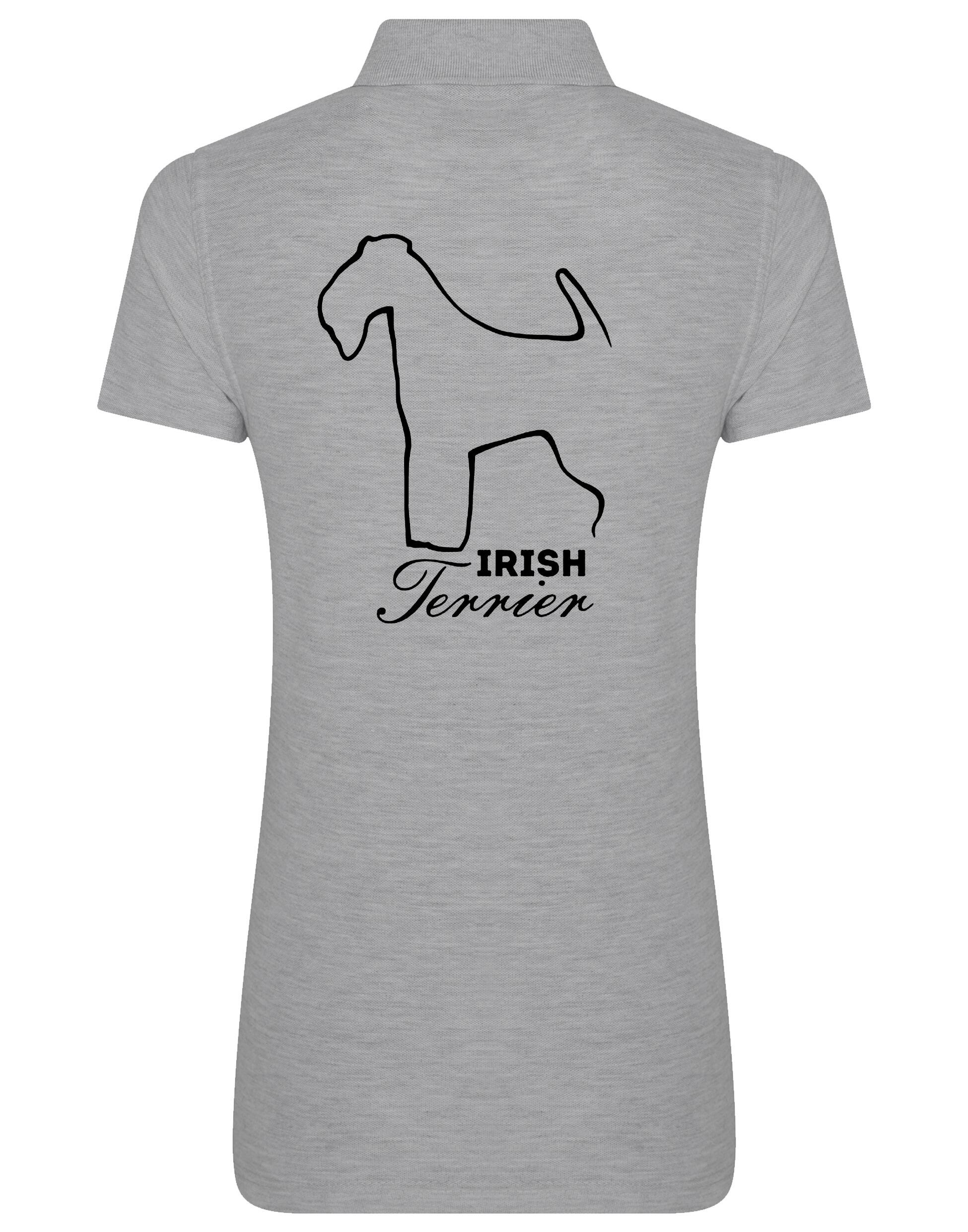 Women's Cotton Polo featuring exclusive Irish Terrier design, made from soft, breathable cotton for comfort and style.