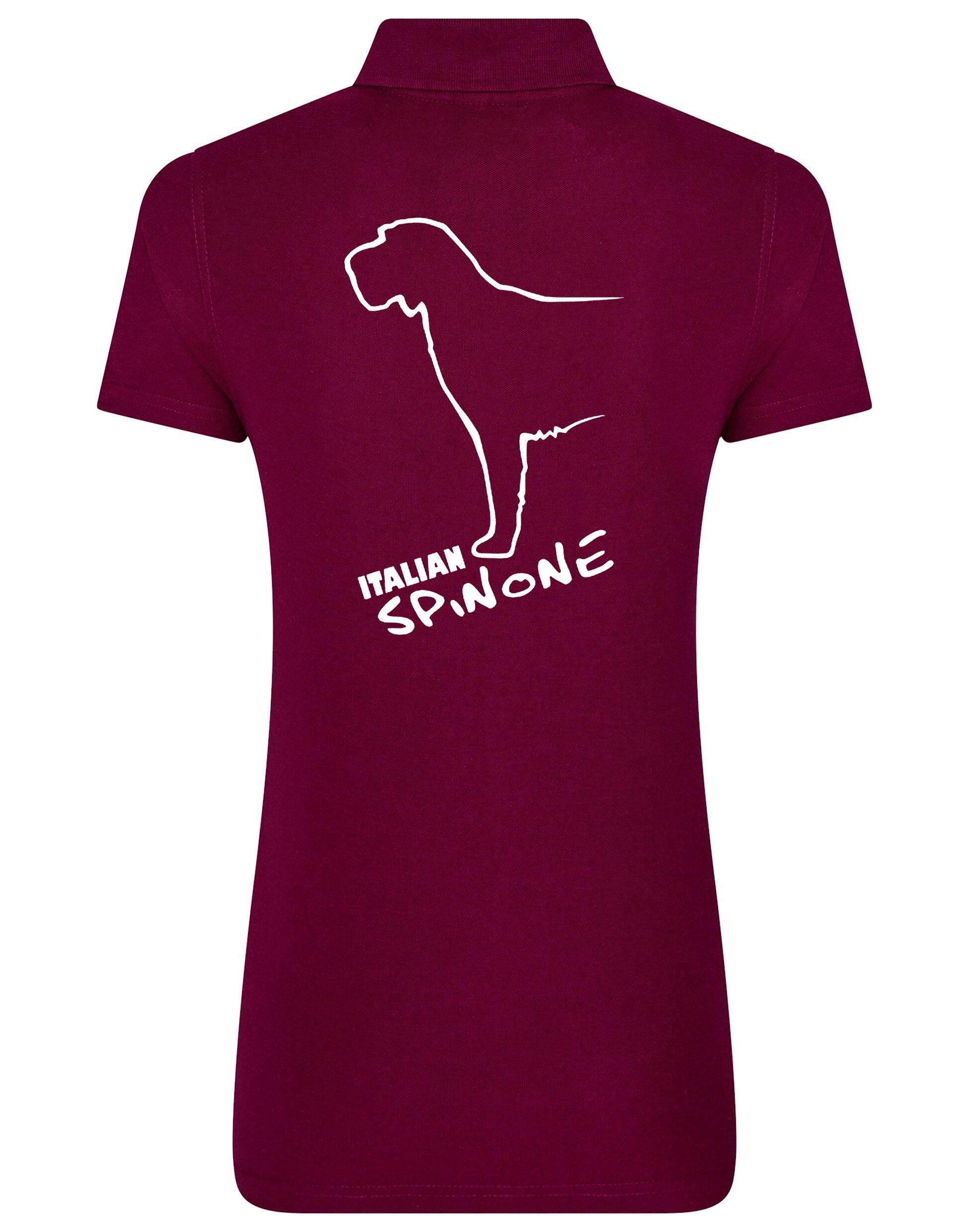 Women’s Cotton Polo featuring Italian Spinone design with exclusive breed artwork, breathable cotton fabric, and a flattering feminine fit for casual comfort and style.