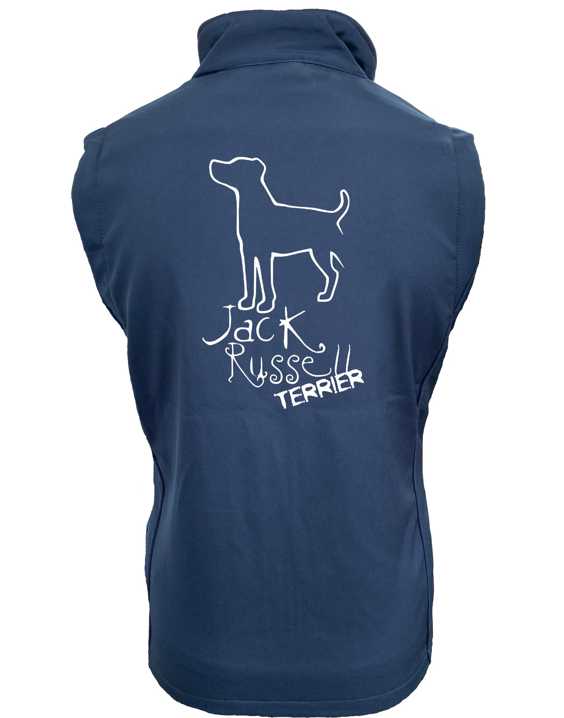 Jack Russell Terrier Women’s Softshell Gilet with exclusive breed artwork, personalization options, and water-resistant fabric for stylish outdoor comfort.
