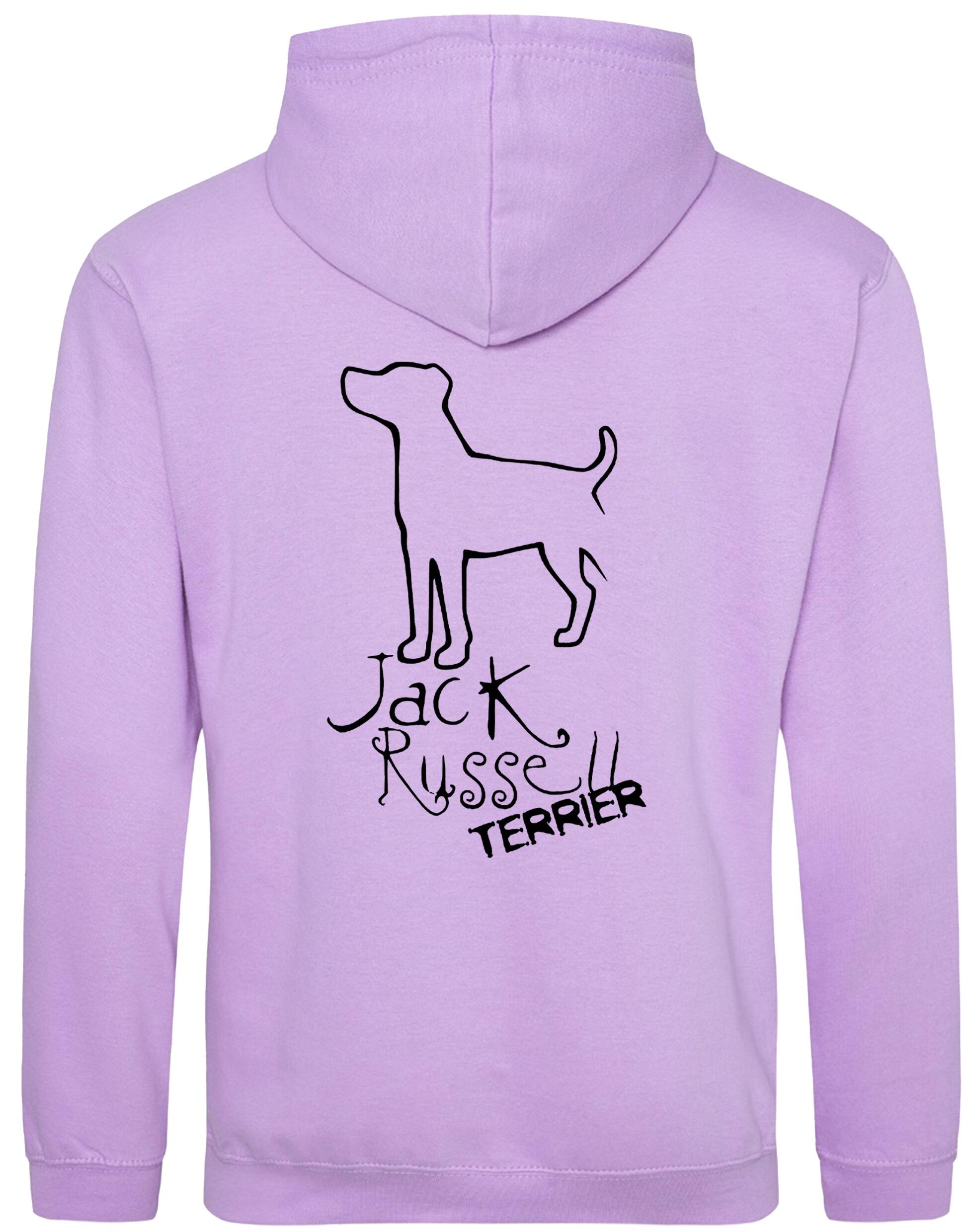 Jack Russell Terrier Pullover Hoodie with exclusive breed artwork, paw prints, and personalization options, crafted from premium heavy-blend fabric for warmth and style.
