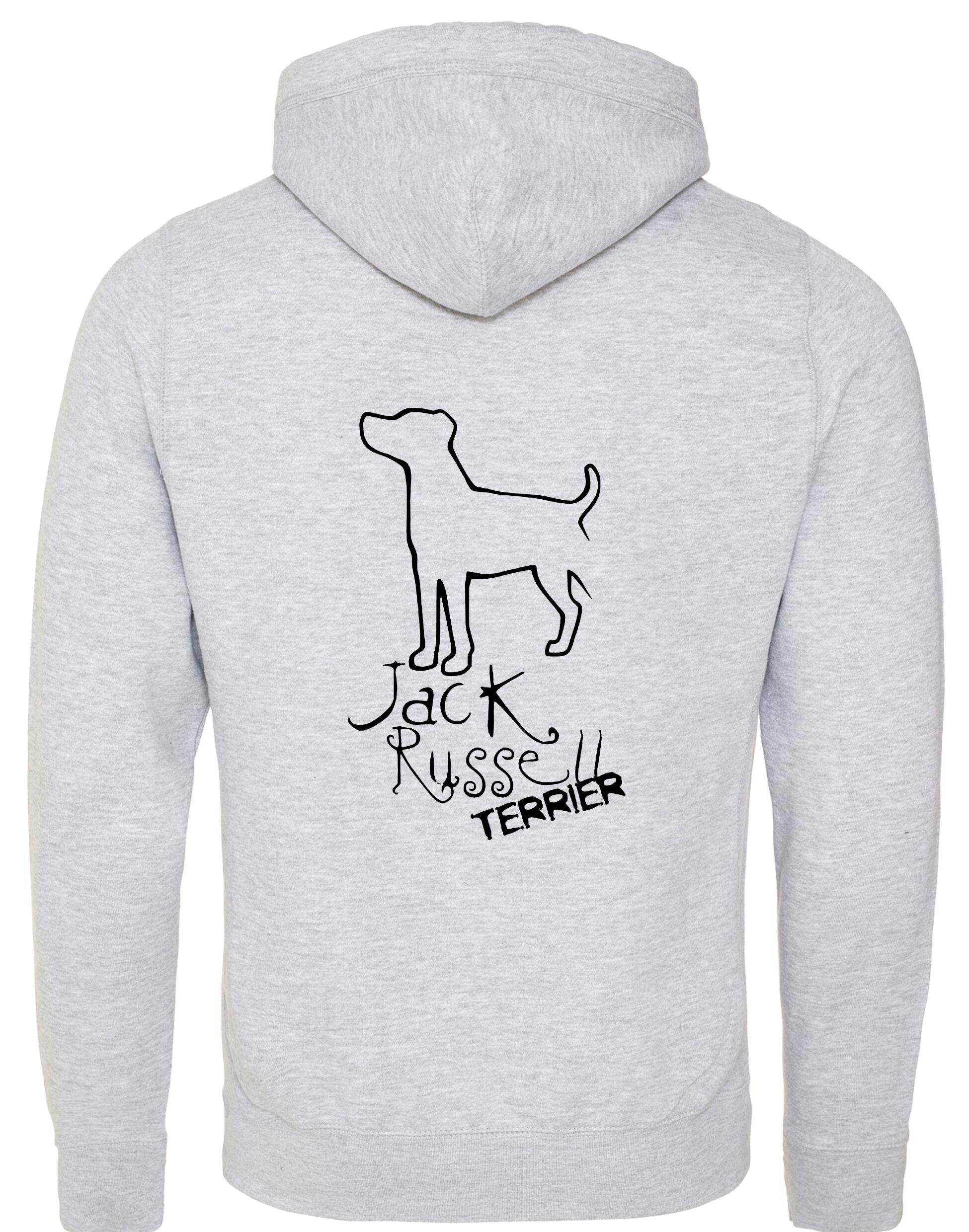 Jack Russell Terrier Crossneck Pullover Hoodie with exclusive breed artwork, cozy brushed fleece fabric, and a modern unisex design.