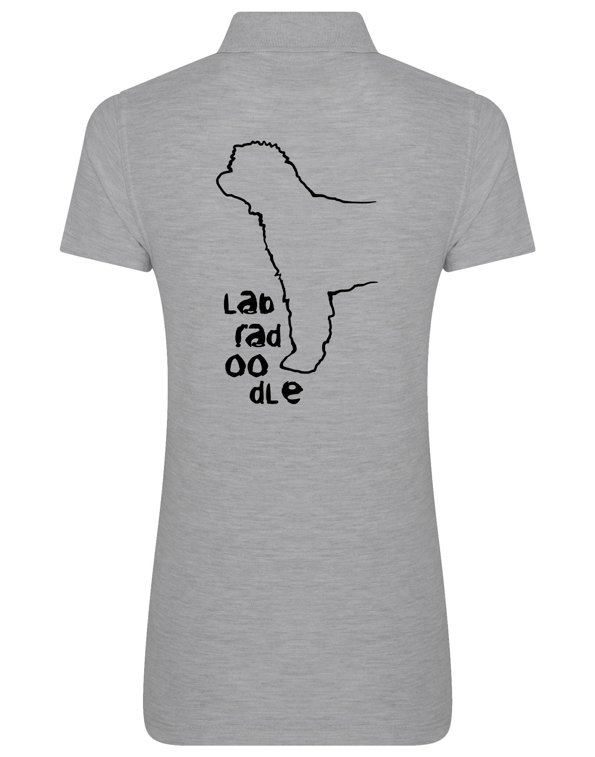 Women’s Cotton Polo featuring an exclusive Labradoodle design on the back, crafted from breathable fabric for all-day comfort.