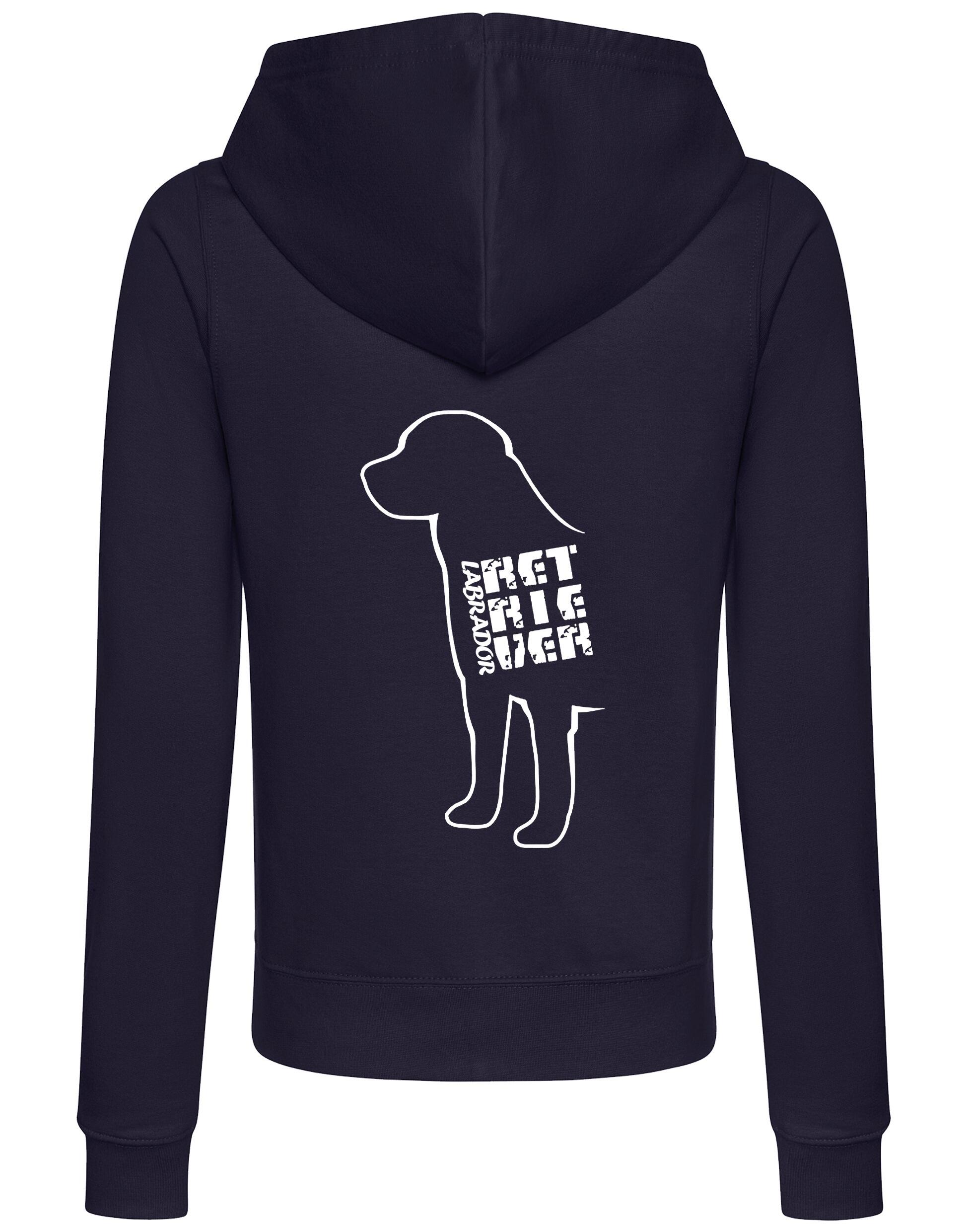 Women’s zipped hoodie with exclusive Labrador Retriever artwork, featuring a soft, breathable fabric, flattering fit, and practical details like a full-zip closure, hood, and pockets.