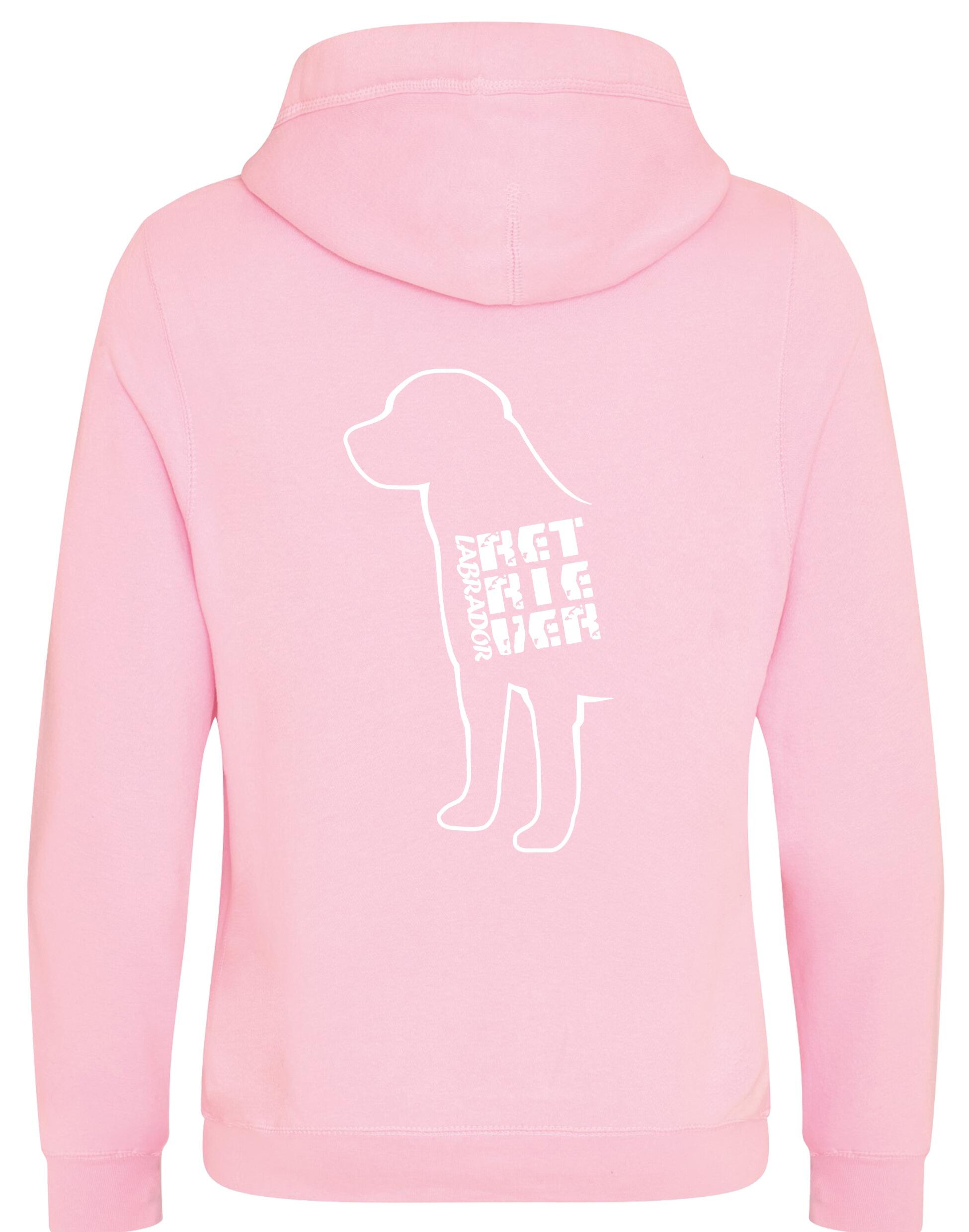 Unisex crossneck pullover hoodie featuring exclusive Labrador Retriever artwork on the back, crafted from heavy-blend fabric with a brushed fleece interior and practical kangaroo pocket.