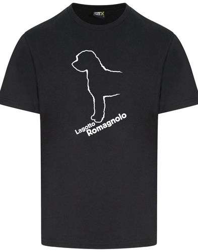 Lagotto Romagnolo Unisex Roundneck T-shirt featuring exclusive breed artwork, soft cotton fabric, and a relaxed fit.