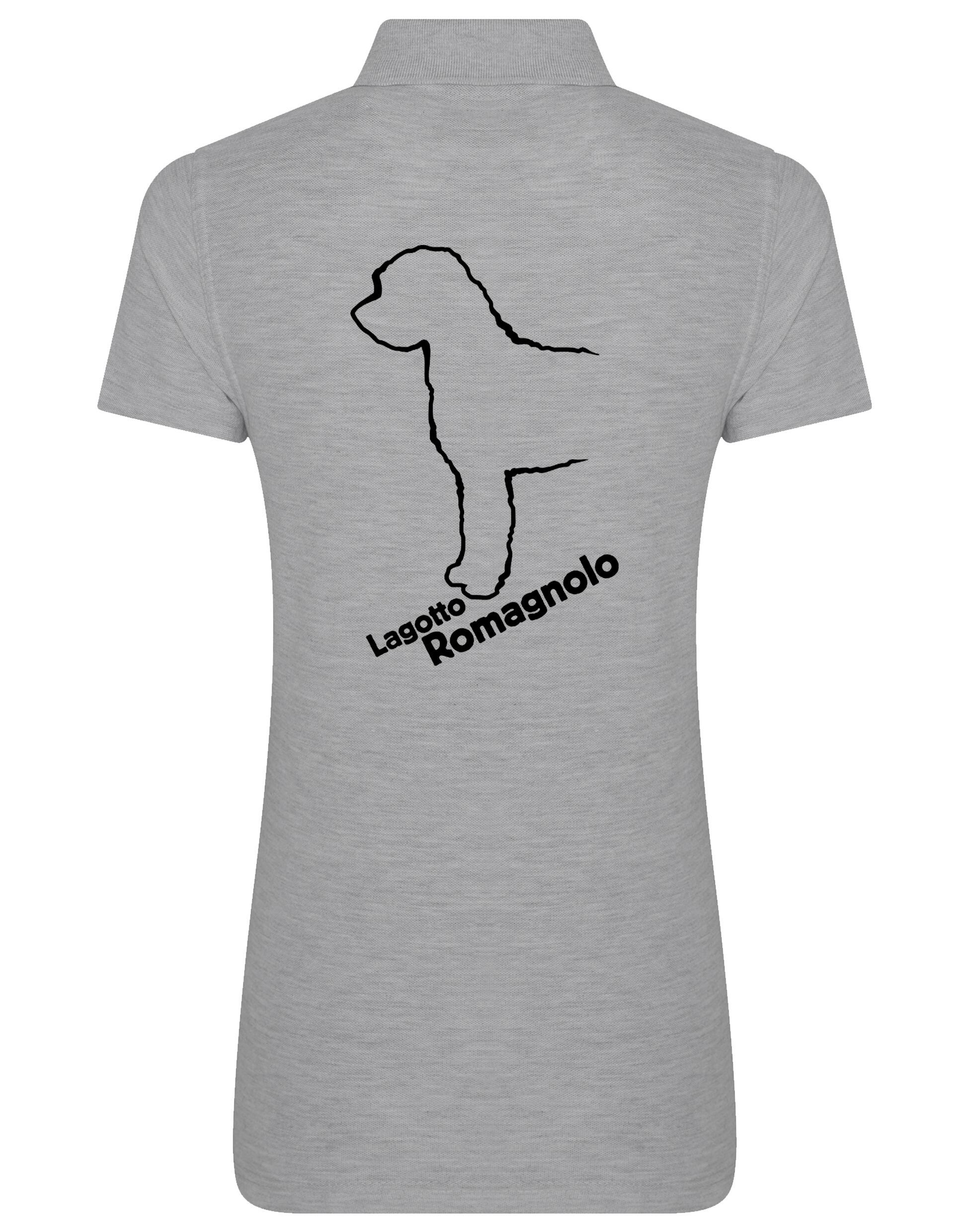 Women’s Cotton Polo with Lagotto Romagnolo design featuring elegant breed artwork and a flattering fit.