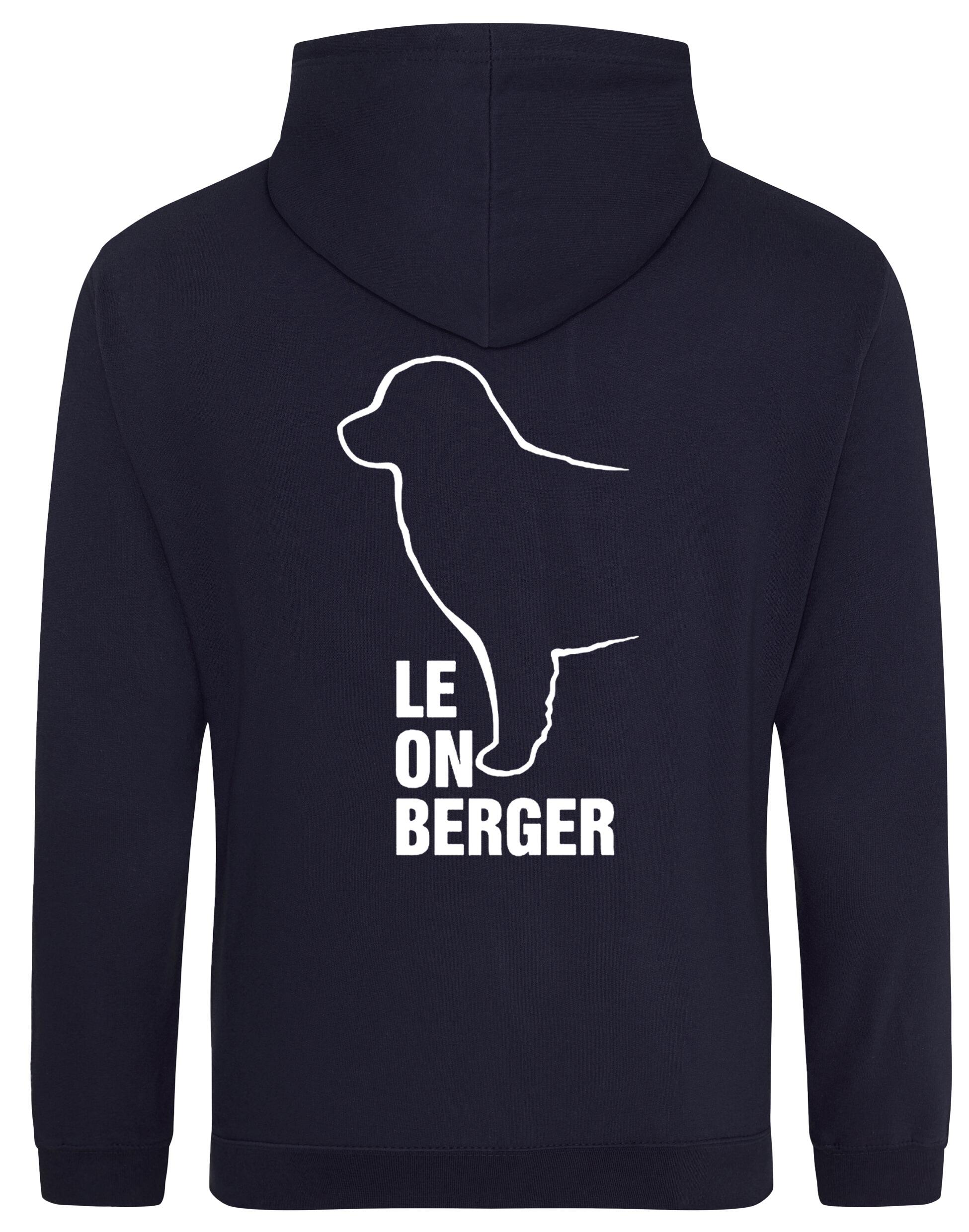 Leonberger pullover hoodie featuring exclusive breed artwork, cosy fleece lining, and personalisation options.