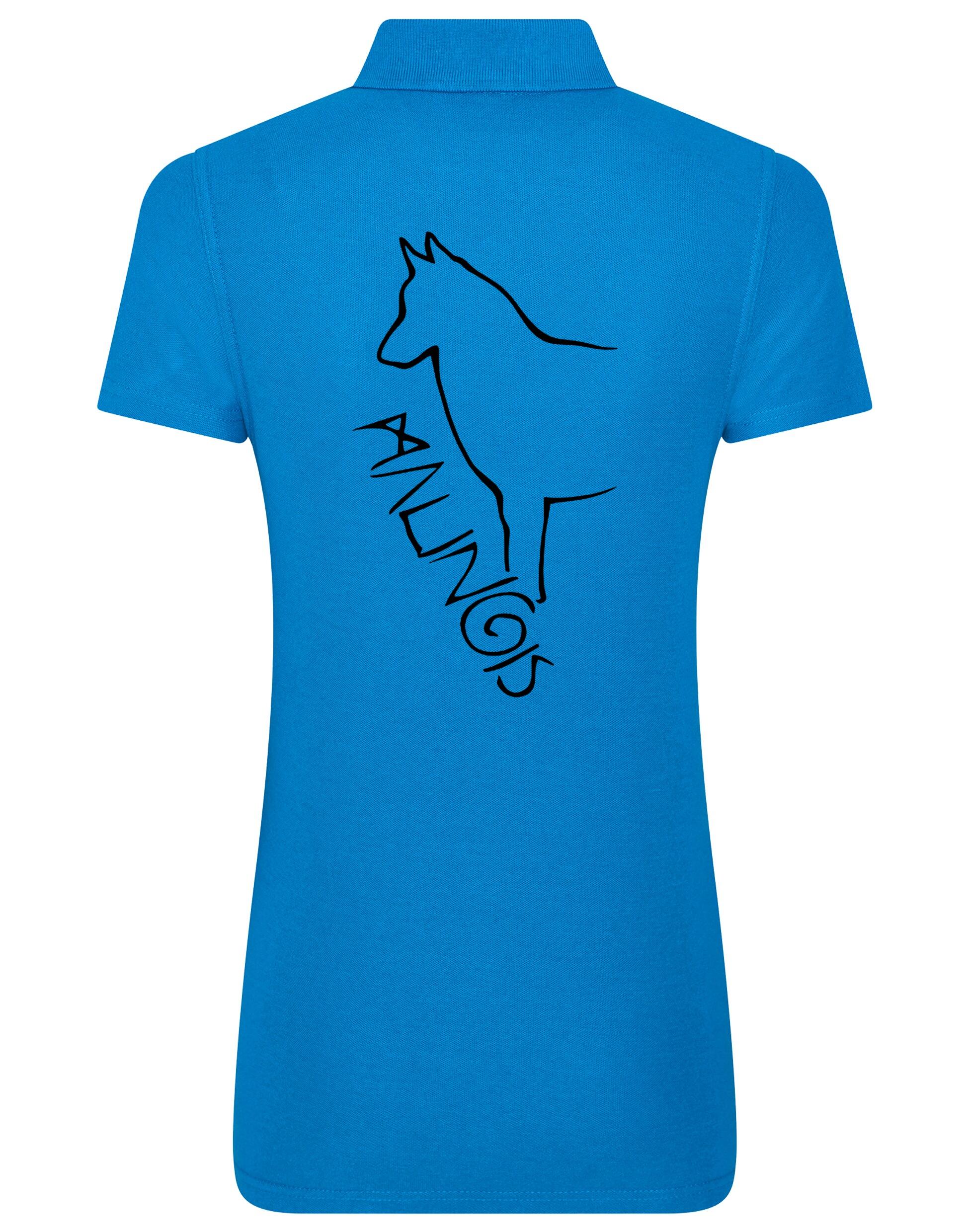Women's Cotton Polo featuring a unique Malinois breed graphic, offering elegance and comfort for Malinois enthusiasts.