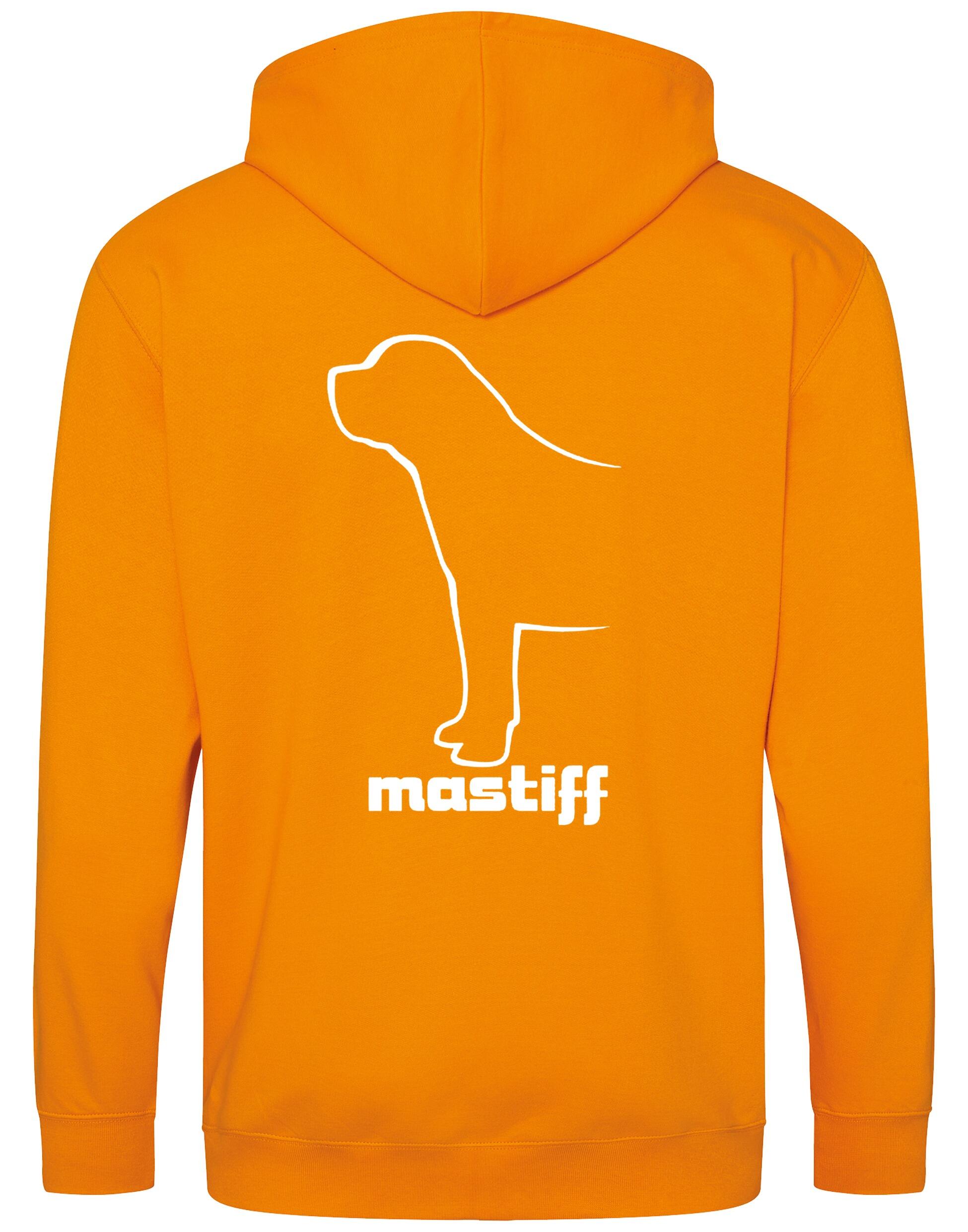 Mastiff Zipped Hoodie featuring exclusive breed artwork, soft fleece lining, and personalised options for dog lovers.
