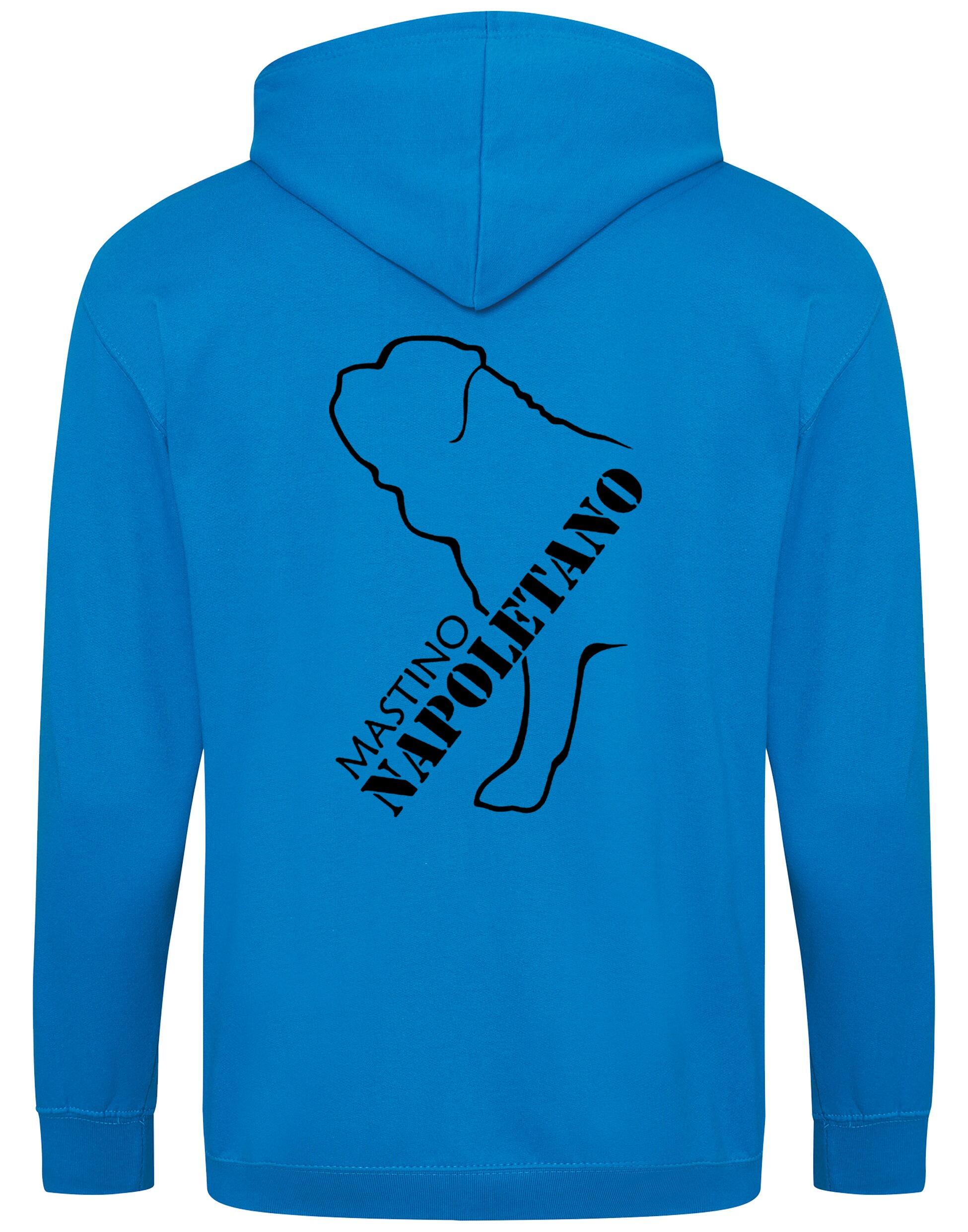Mastino Napoletano Zipped Hoodie featuring exclusive breed artwork, customisation options, and a durable, fleece-lined design for ultimate comfort and style.