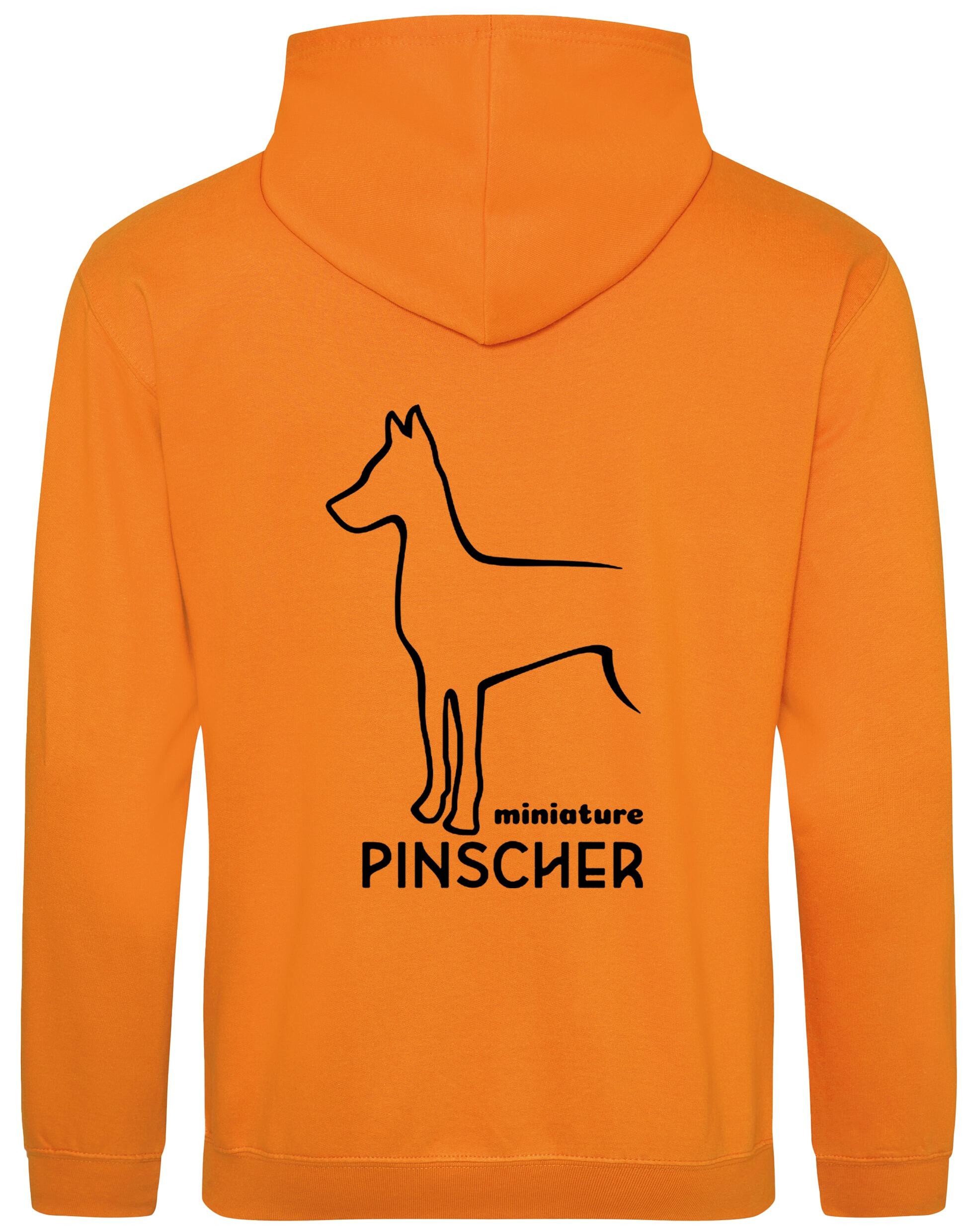 Miniature Pinscher Pullover Hoodie with fleece lining, exclusive breed artwork, and personalisation options for stylish comfort.
