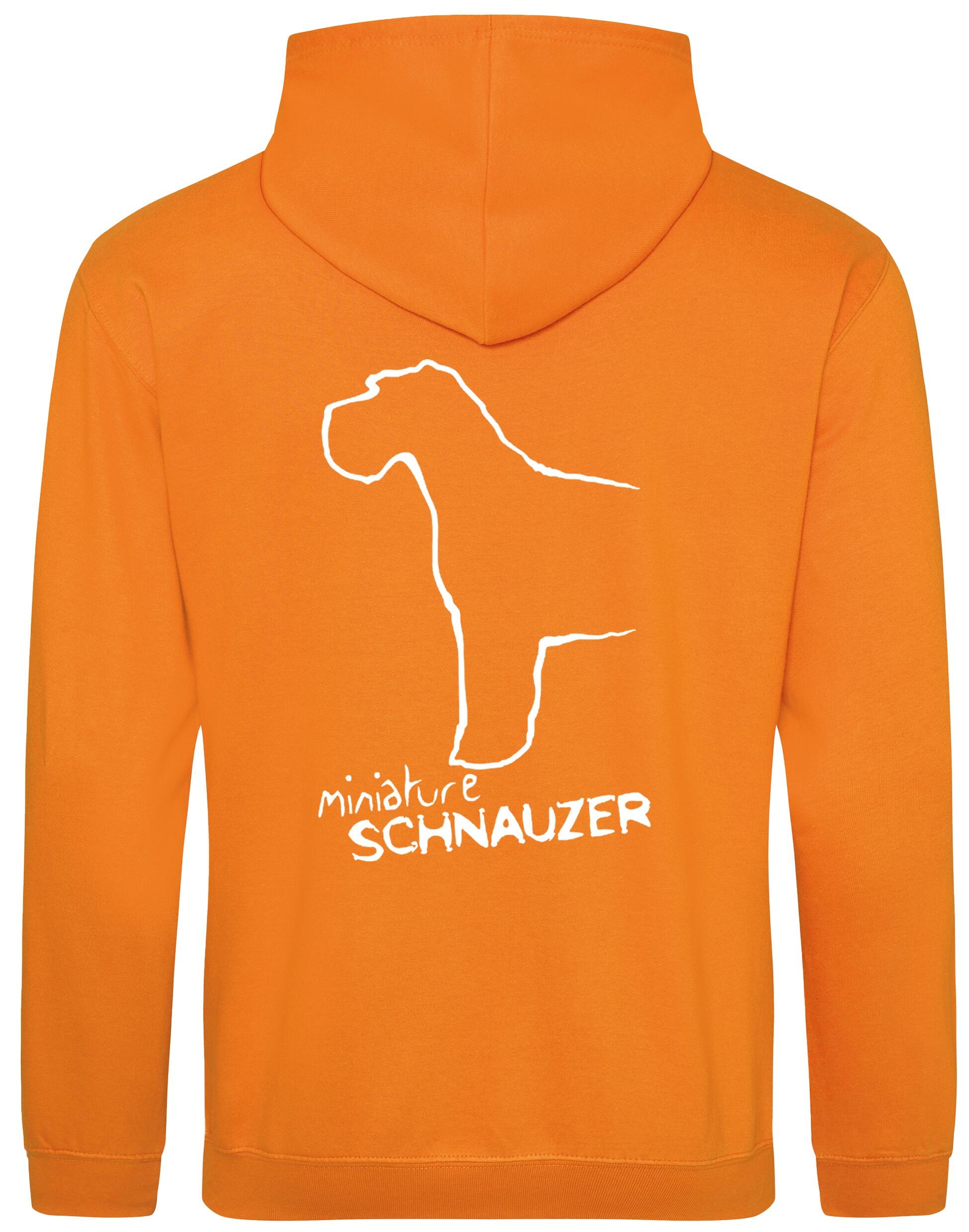 Miniature Schnauzer Pullover Hoodie with exclusive breed artwork, fleece interior, and customisation options for dog lovers.