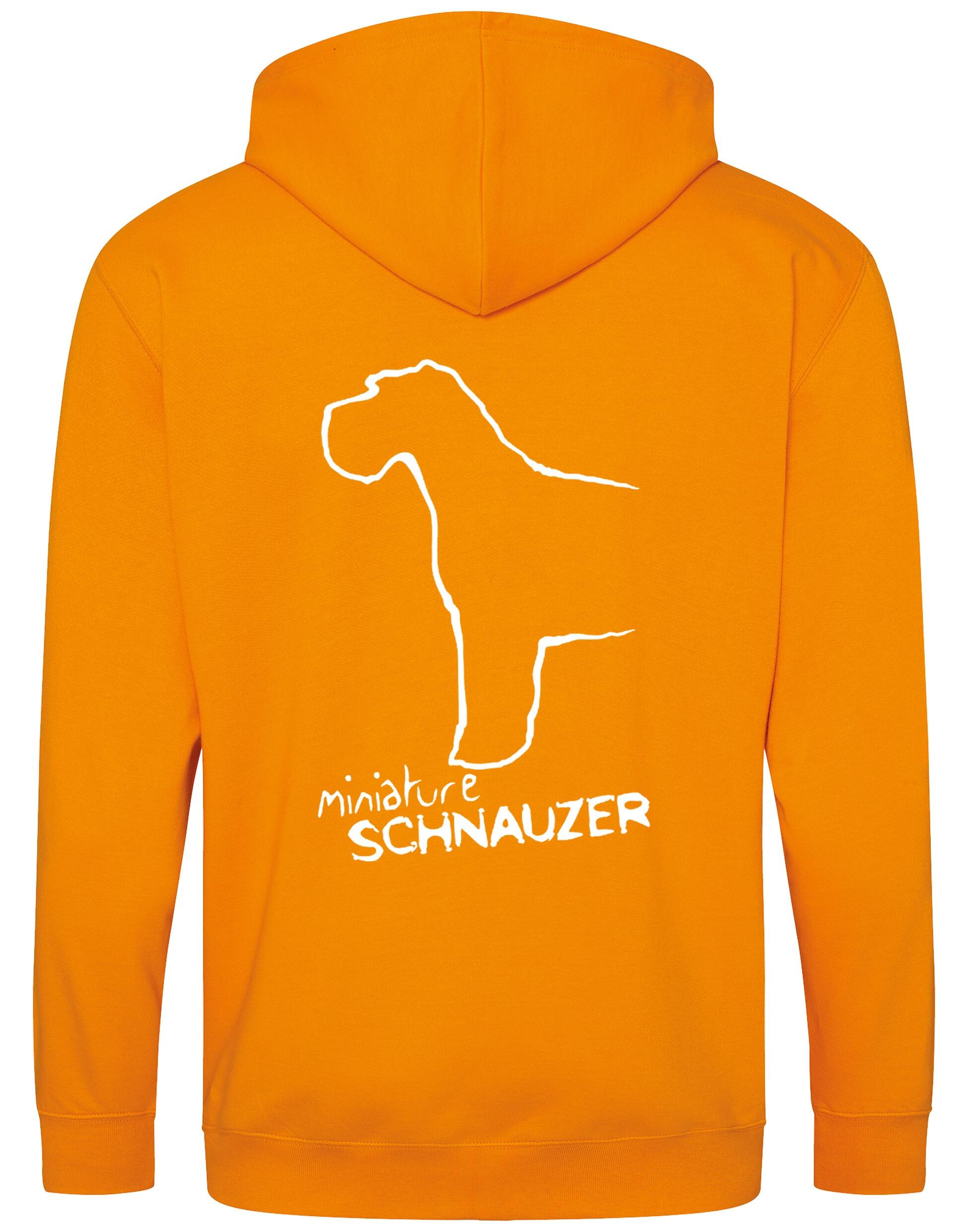Miniature Schnauzer Zipped Hoodie with exclusive breed artwork, full-zip design, and cosy fleece lining for dog lovers.