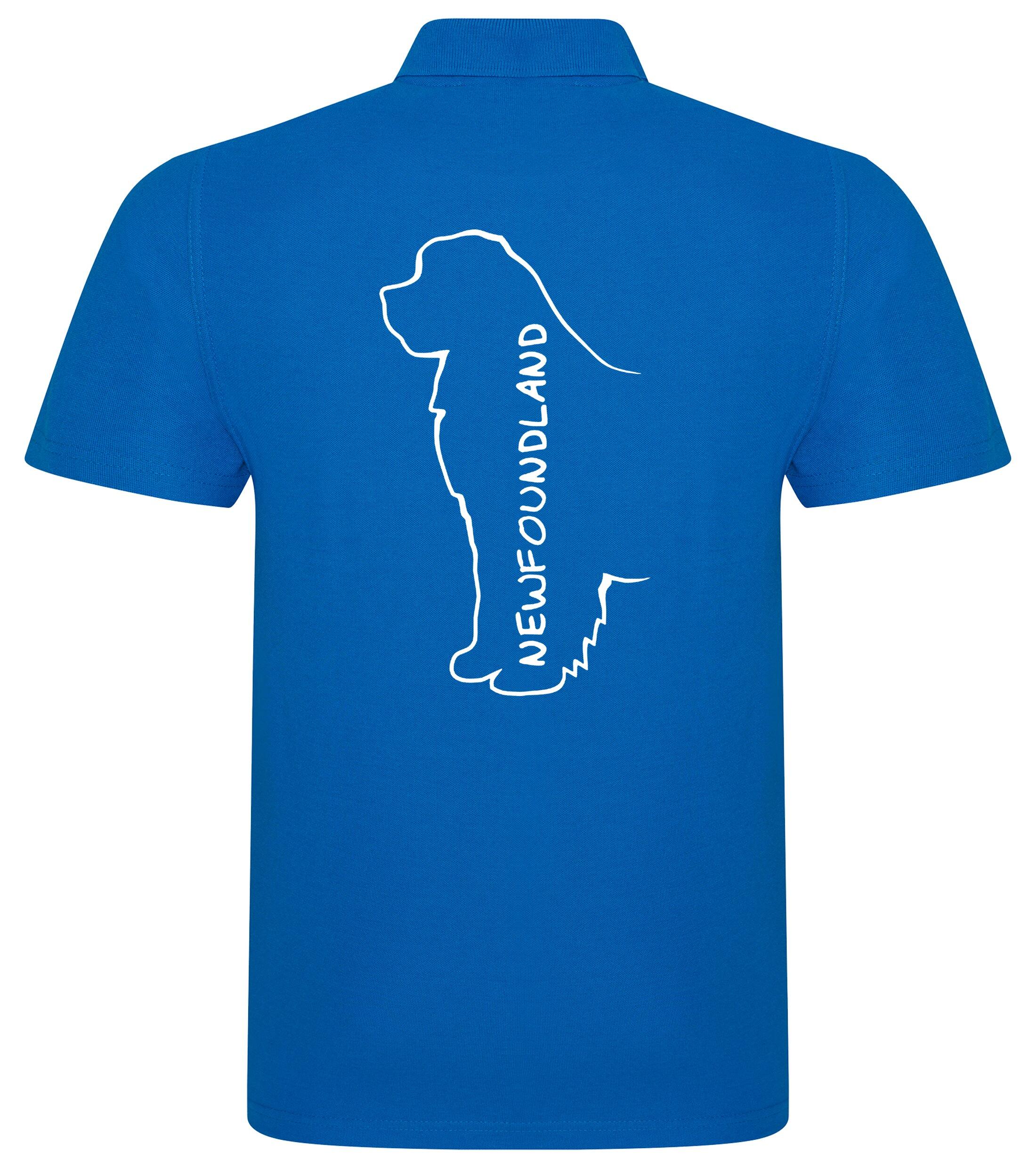 Unisex Cotton Polo featuring exclusive Newfoundland dog breed design on the back, crafted from breathable, soft premium cotton with a relaxed fit, perfect for casual outings, dog events, and everyday comfort.