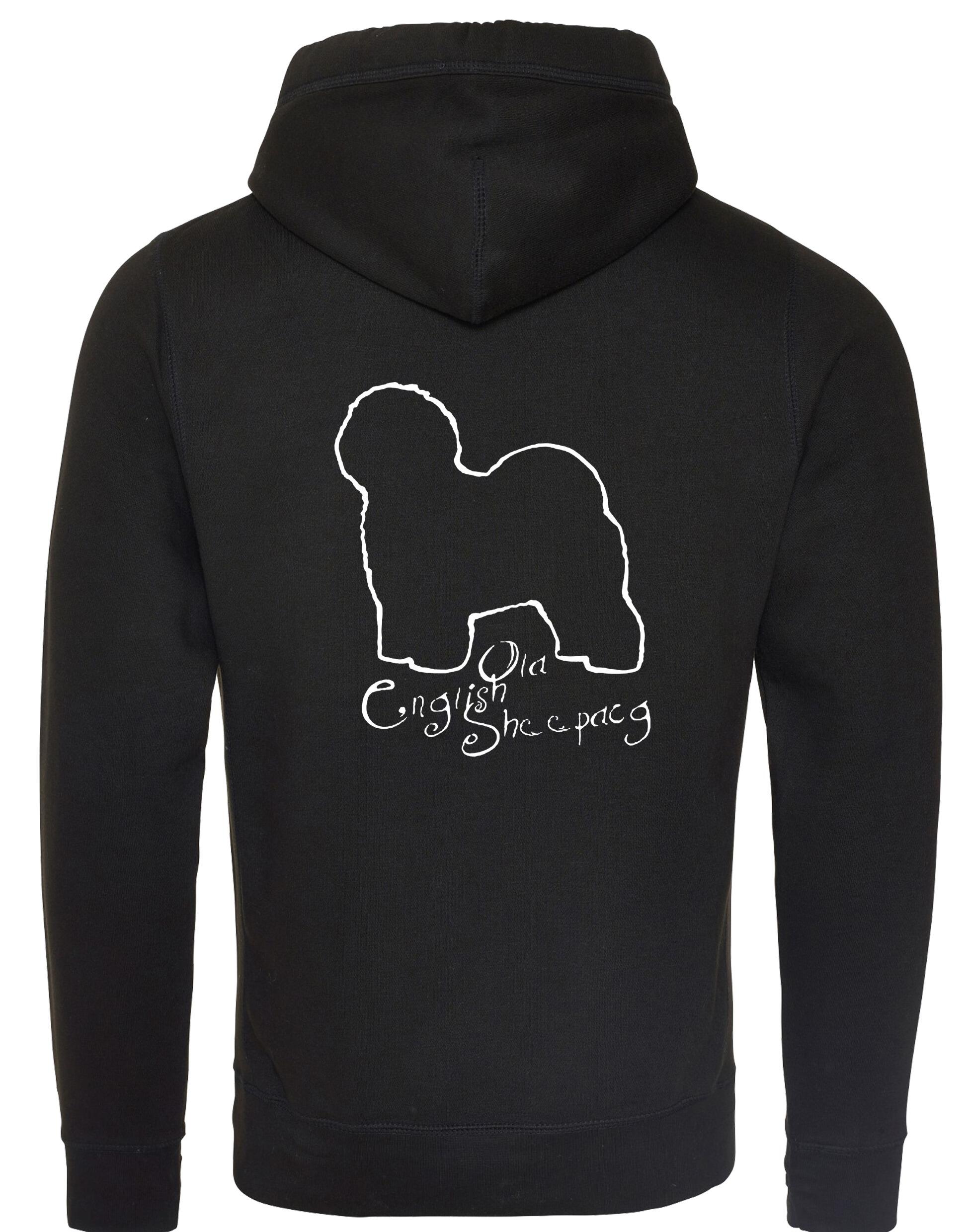 Old English Sheepdog Crossneck Pullover Hoodie – cozy, fleece-lined, with exclusive breed artwork. A stylish and comfortable choice for dog lovers and breed enthusiasts.