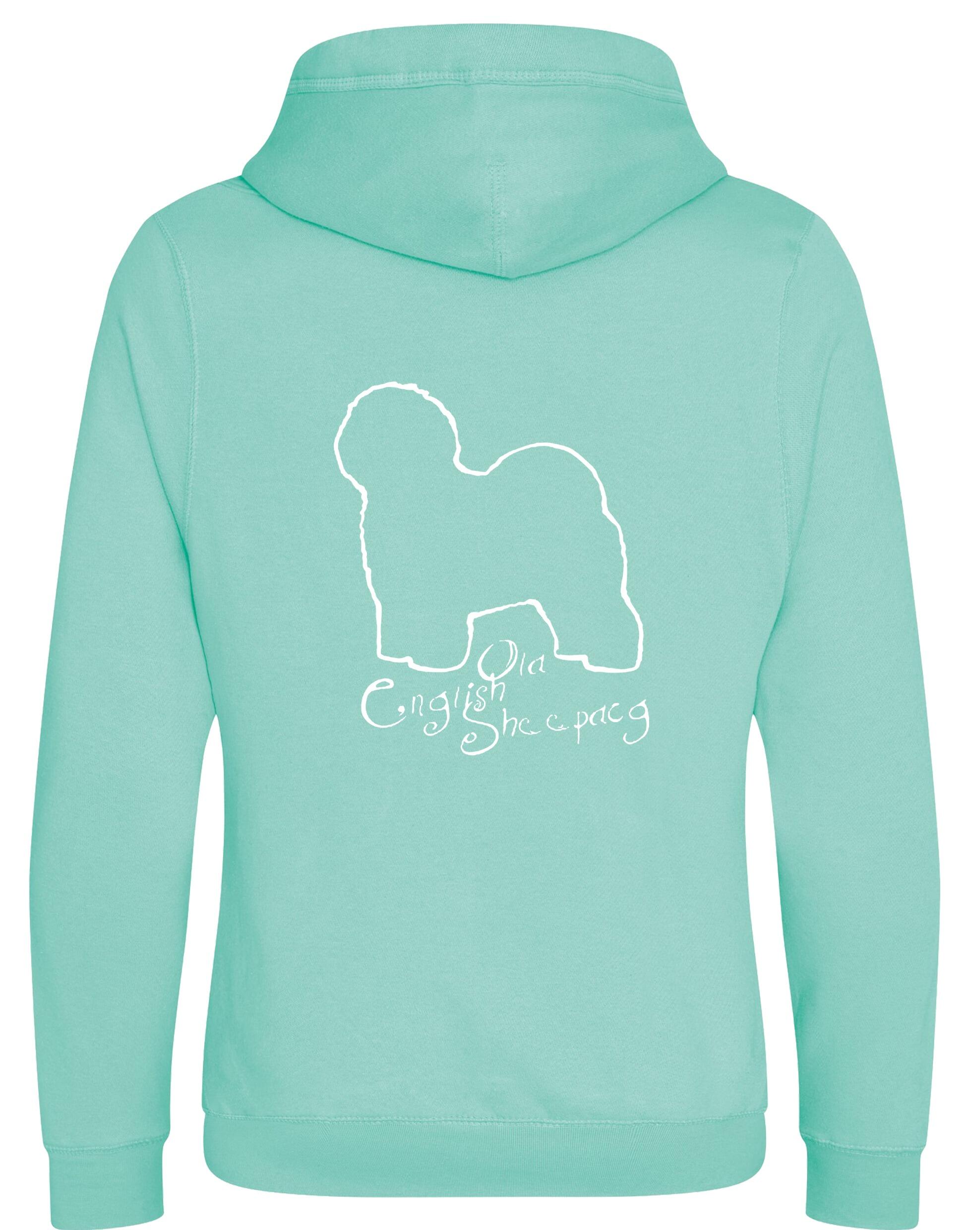 Old English Sheepdog Crossneck Pullover Hoodie – cozy, fleece-lined, with exclusive breed artwork. A stylish and comfortable choice for dog lovers and breed enthusiasts.
