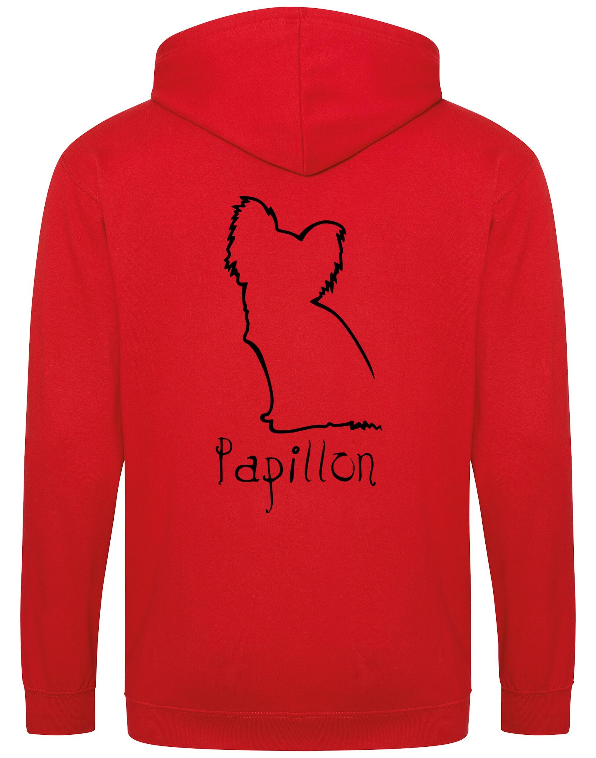 Papillon Zipped Hoodie – cozy and stylish full-zip hoodie featuring an exclusive Papillon breed design. Ideal for dog owners and Papillon lovers.