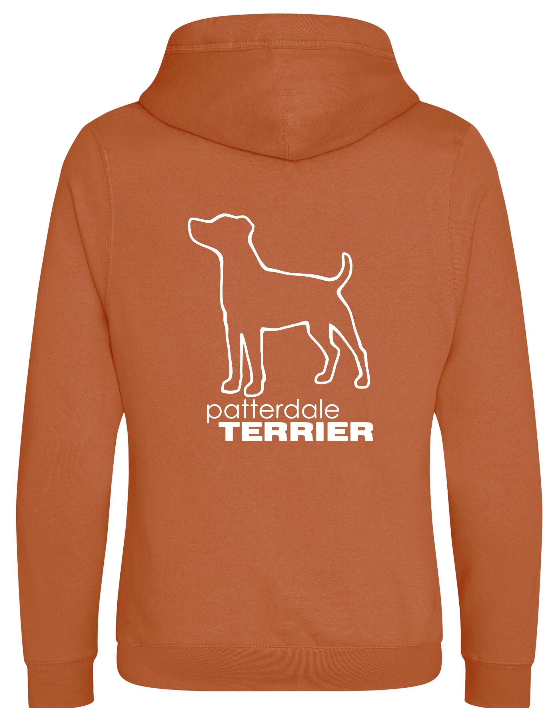 Patterdale Terrier Crossneck Pullover Hoodie – high-quality, heavy-blend hoodie with a unique crossneck design, exclusive breed artwork, kangaroo pocket, ribbed cuffs, and a fleece-lined interior for warmth and comfort.