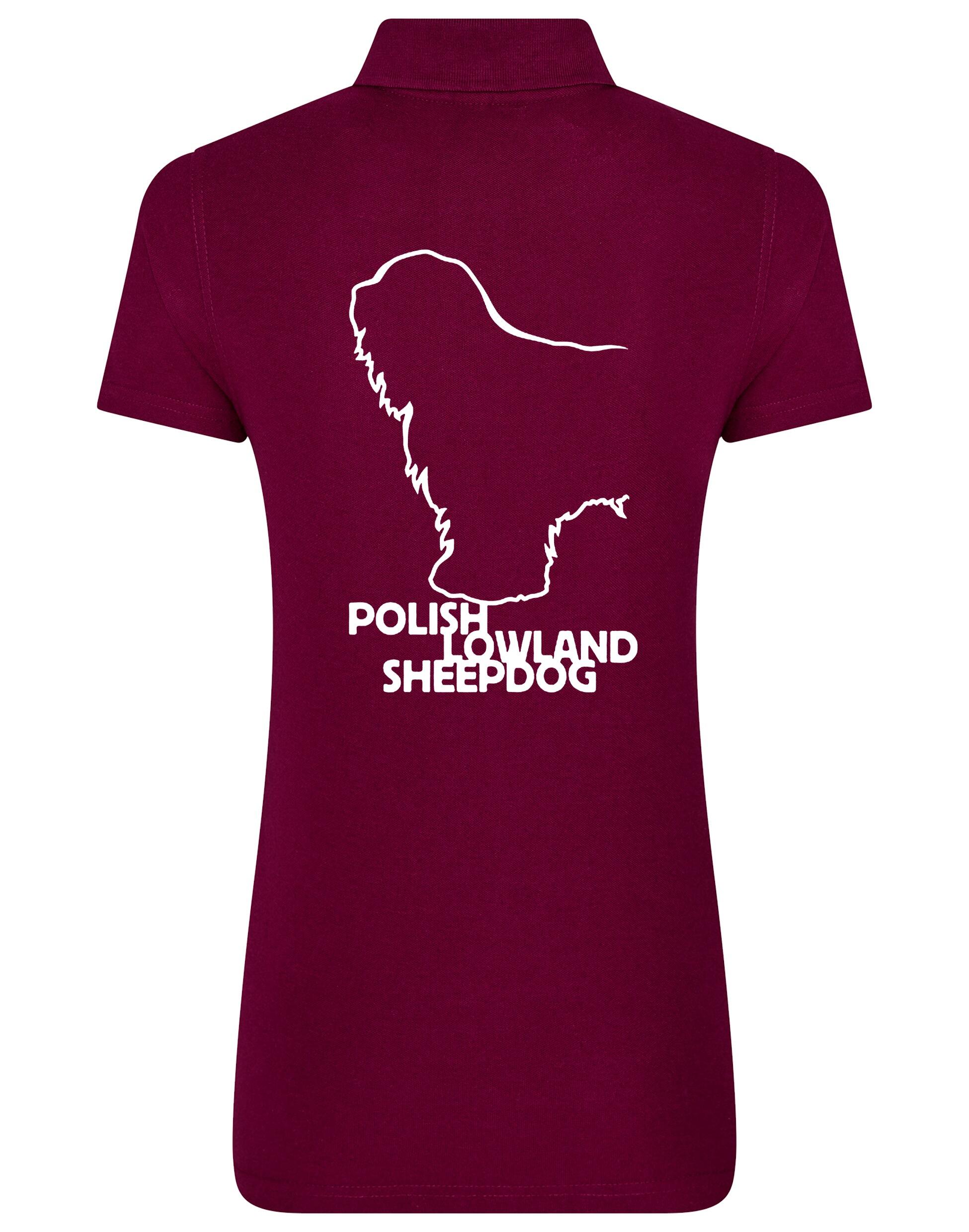 Polish Lowland Sheepdog Women's Cotton Polo featuring exclusive breed artwork, soft breathable cotton fabric, and a flattering feminine fit for comfort and style.