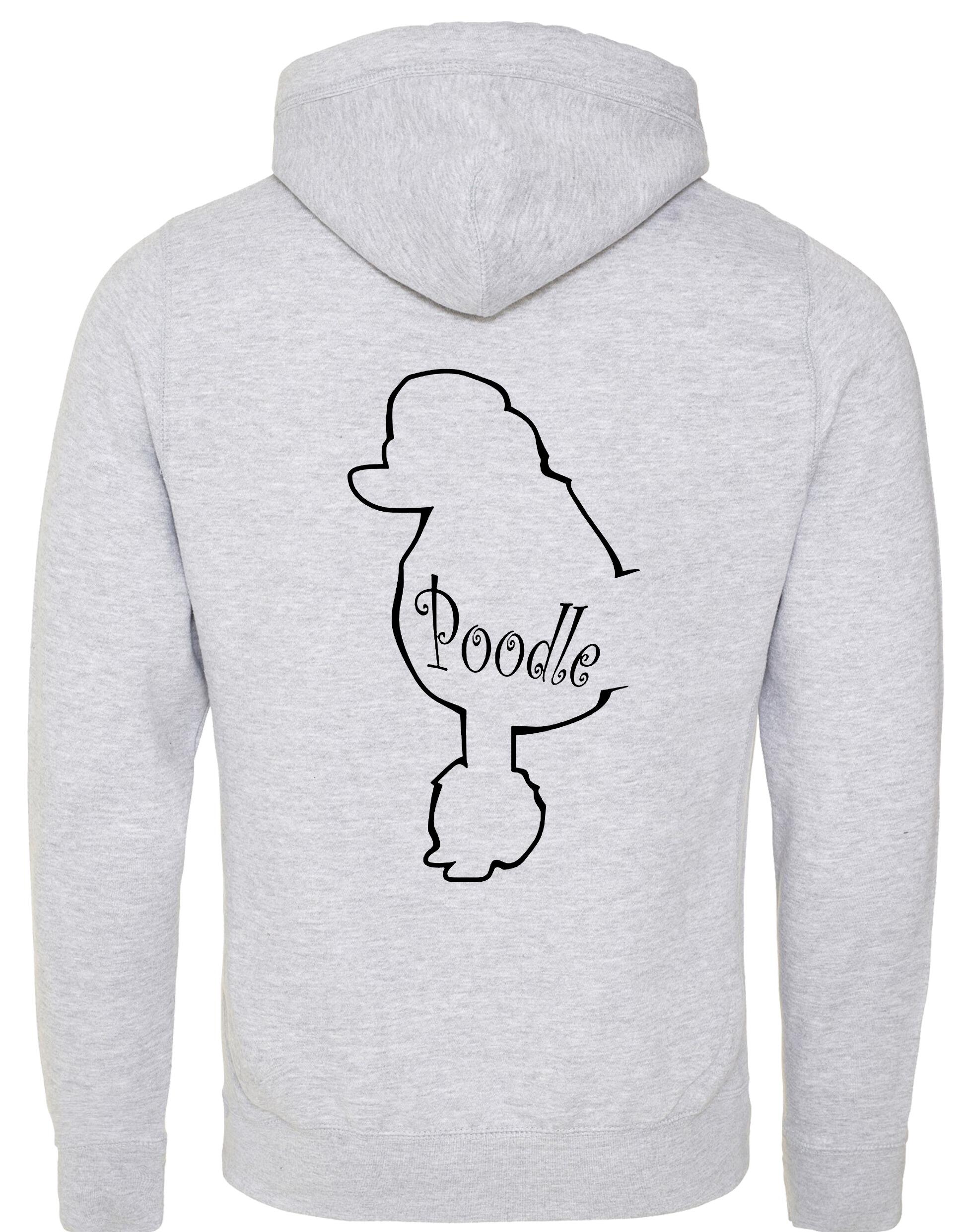 Poodle Crossneck Pullover Hoodie with exclusive breed design, fleece lining, and kangaroo pocket for comfort and style.