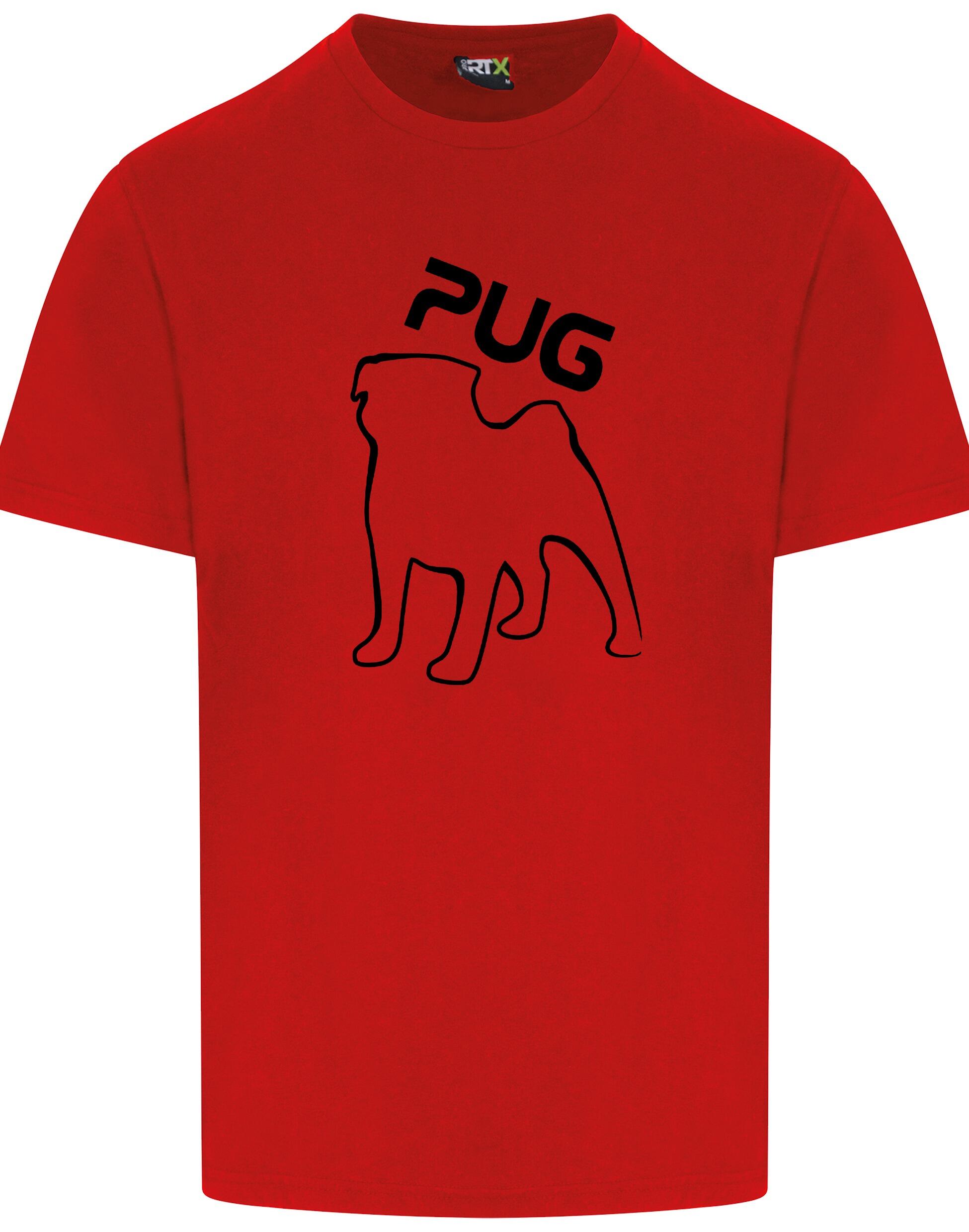 Unisex Pug (Outline) Roundneck T-shirt featuring exclusive outline artwork, crafted from premium breathable cotton for all-day comfort and a relaxed, stylish fit, perfect for Pug enthusiasts.