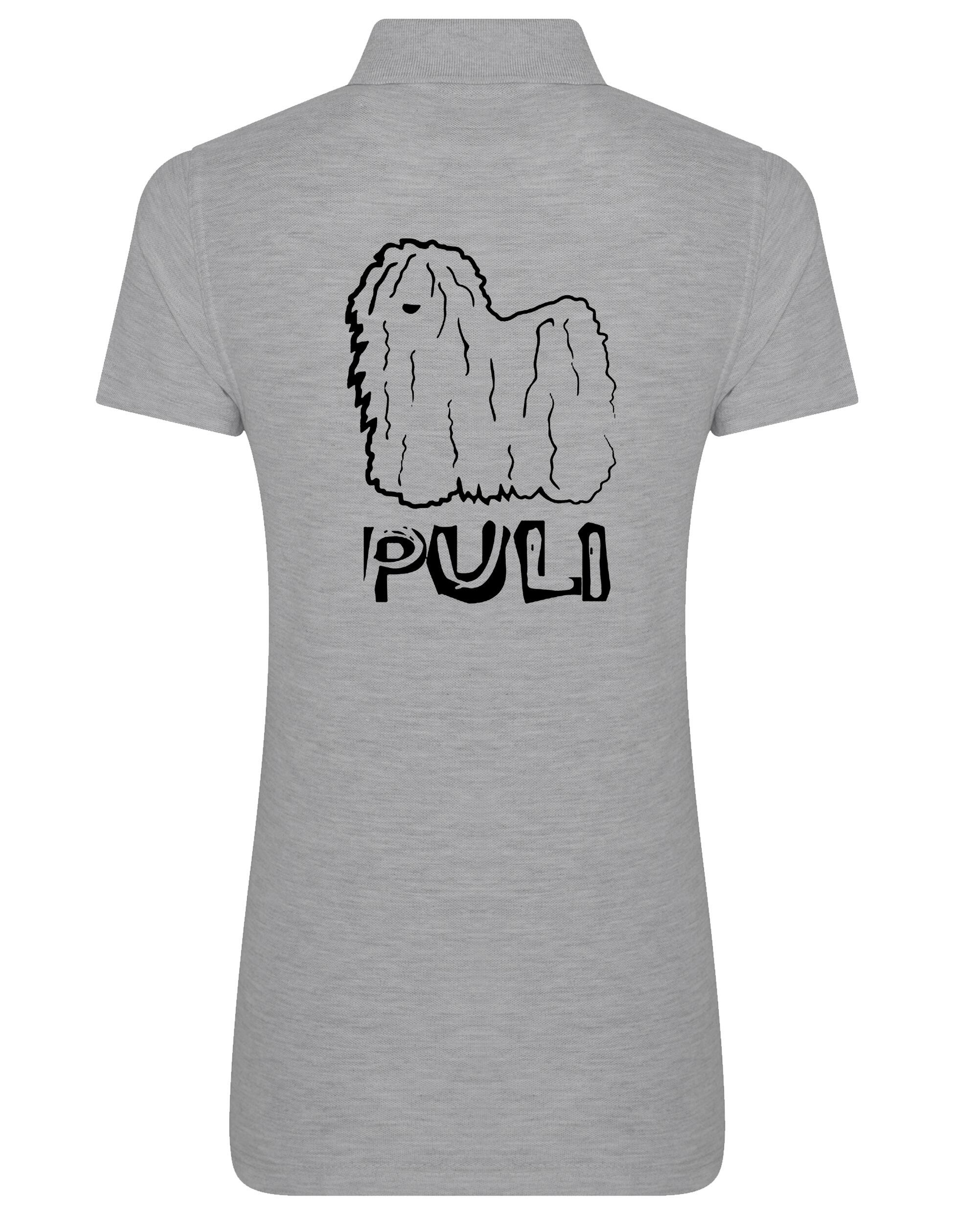 Women's Cotton Polo featuring exclusive Hungarian Puli artwork, crafted from premium breathable cotton for all-day comfort and a flattering feminine fit, perfect for Hungarian Puli enthusiasts.