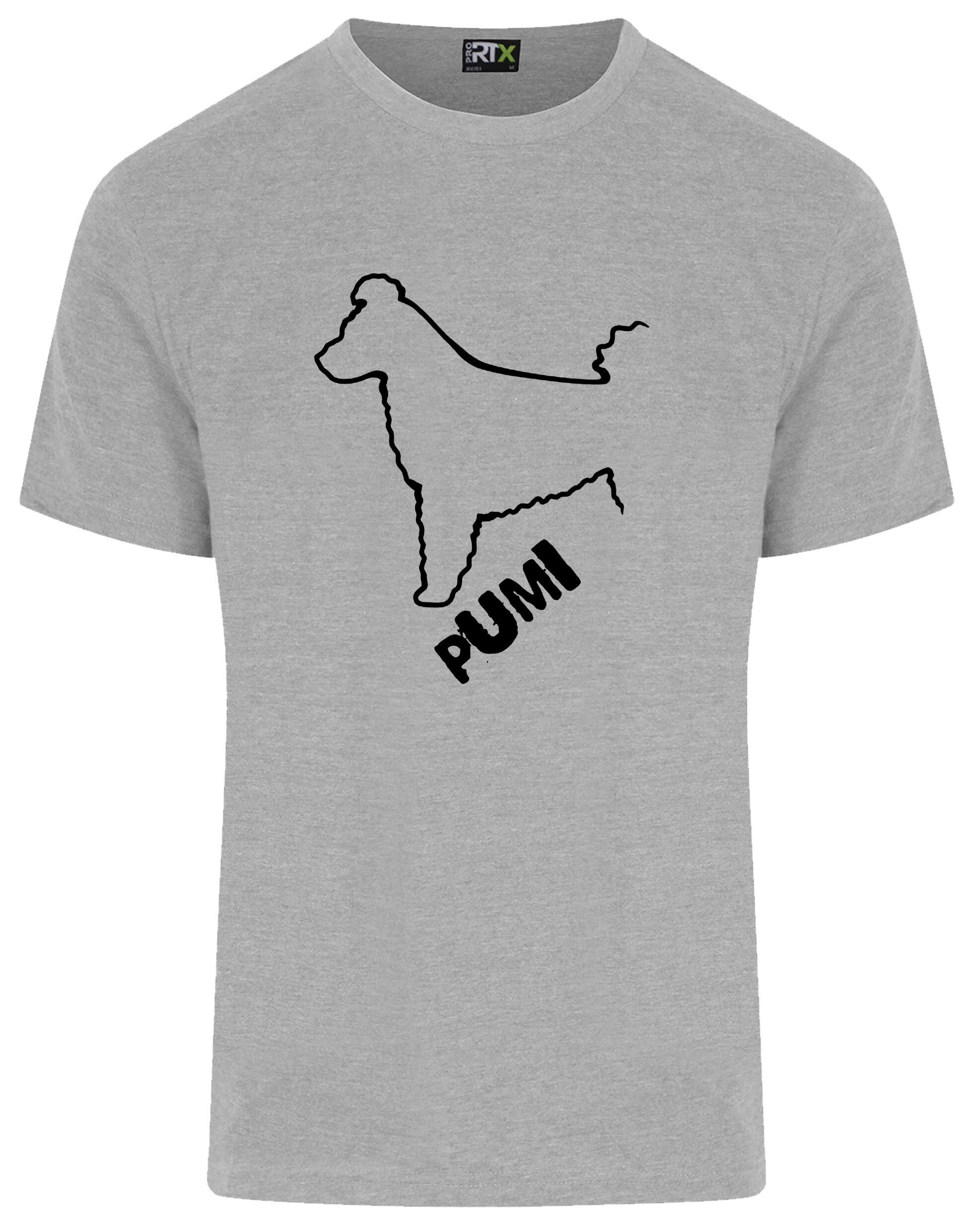 Unisex Hungarian Pumi Roundneck T-shirt featuring exclusive breed artwork, crafted from premium breathable cotton for all-day comfort and a relaxed, stylish fit, perfect for Hungarian Pumi enthusiasts.