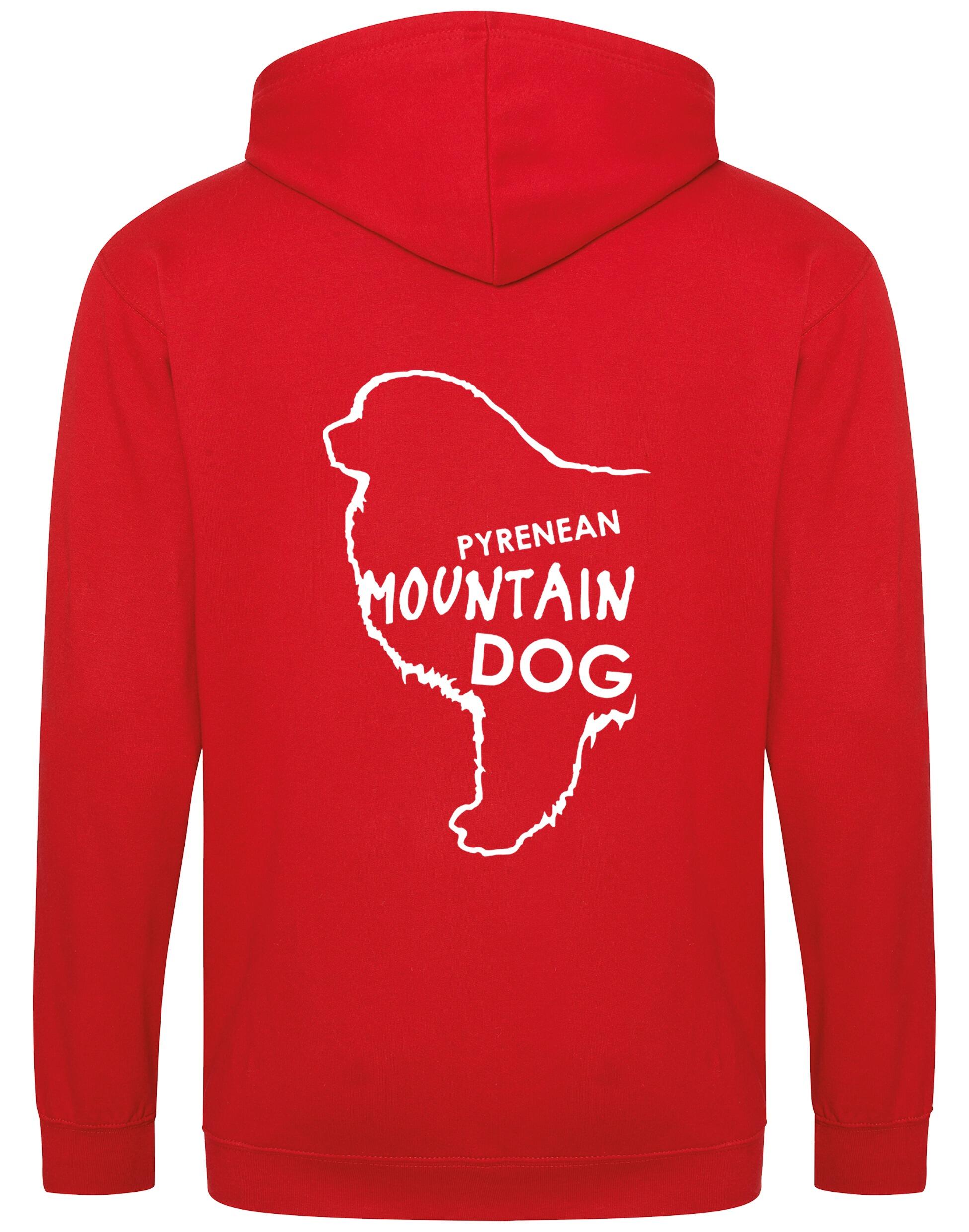 Unisex Pyrenean Mountain Dog Zipped Hoodie featuring exclusive breed artwork with personalization options, crafted from premium heavy-blend fabric with a cozy brushed fleece interior, full-zip closure, and kangaroo pocket for stylish, versatile outdoor wear.