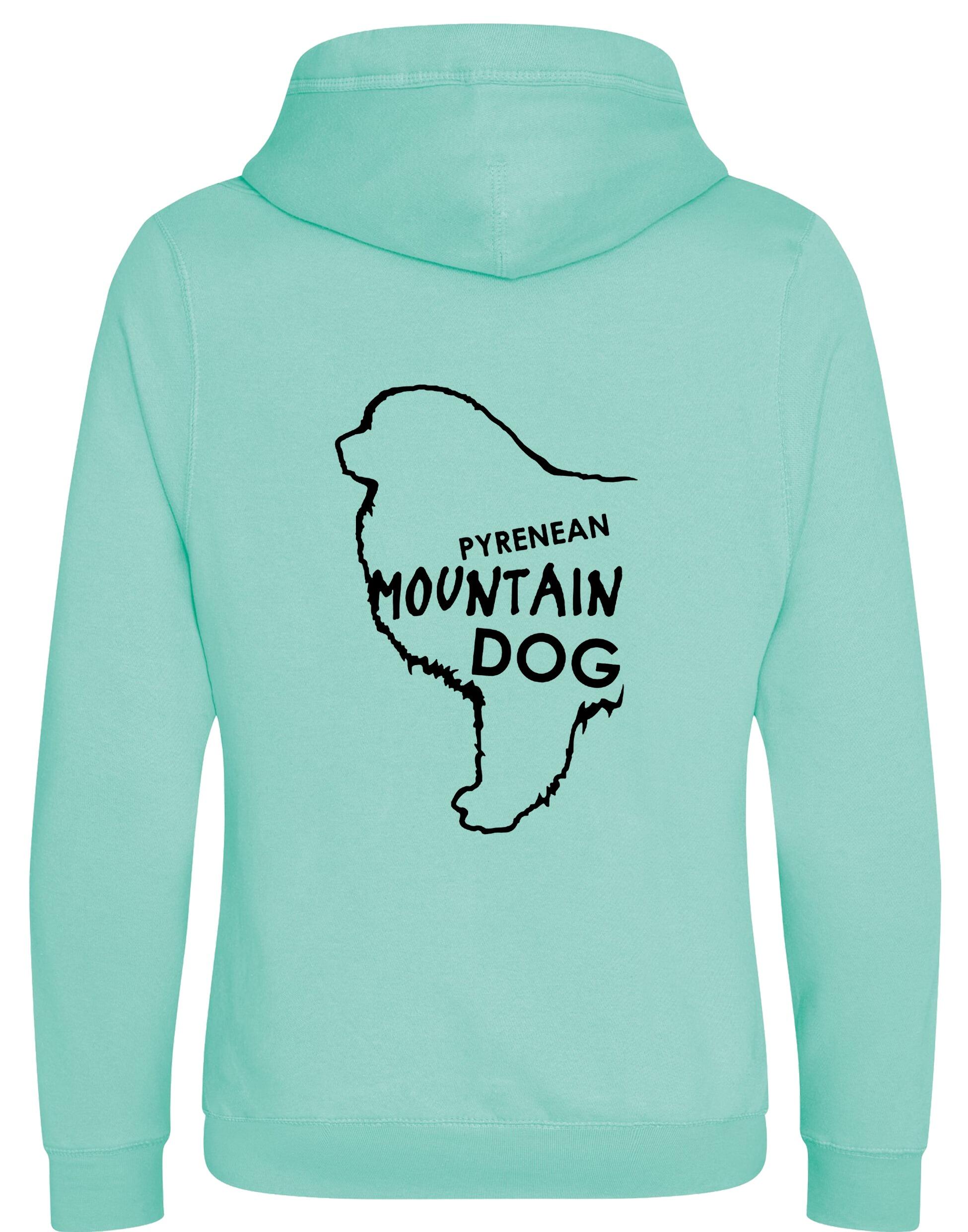 Unisex Pyrenean Mountain Dog Crossneck Pullover Hoodie featuring exclusive breed artwork, crafted from premium heavy-blend fabric with a cozy brushed fleece interior, a spacious kangaroo pocket, and a modern crossneck design for stylish, comfortable outdoor wear.