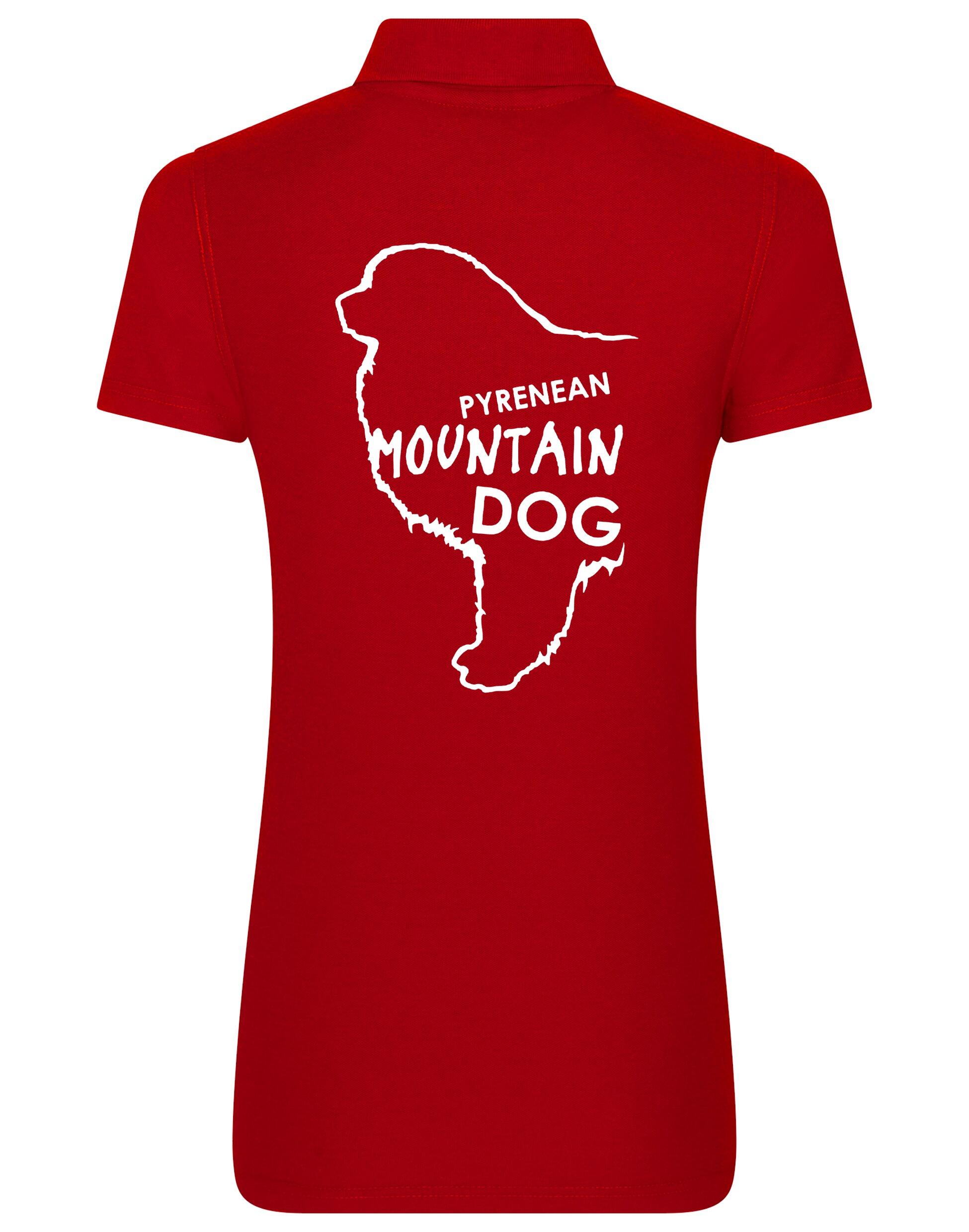 Women's Cotton Polo featuring exclusive Pyrenean Mountain Dog artwork, crafted from premium breathable cotton for all-day comfort and a flattering feminine fit, perfect for Pyrenean Mountain Dog enthusiasts.