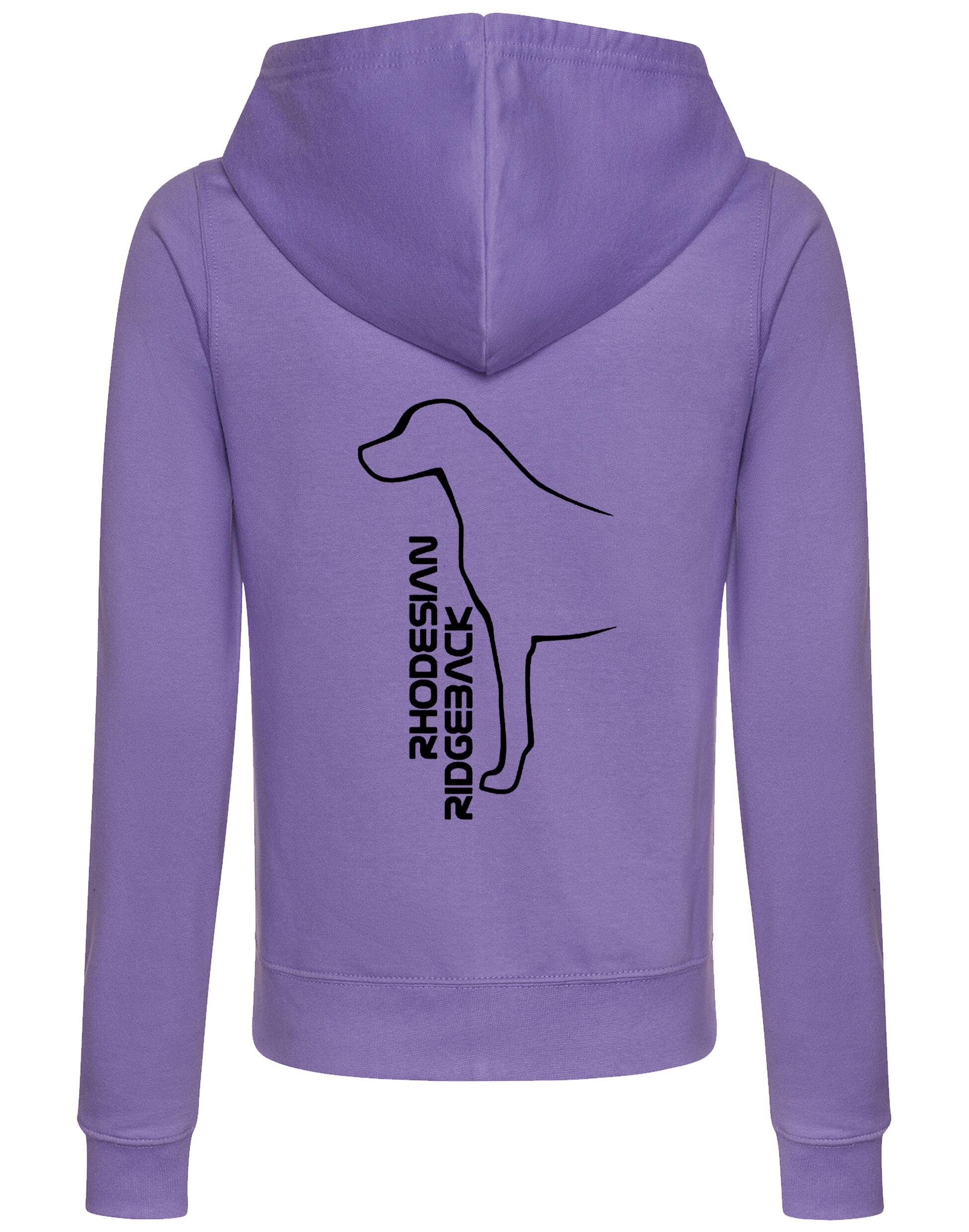 Rhodesian Ridgeback Women’s Zipped Hoodie featuring exclusive breed artwork, a flattering feminine fit, soft breathable fabric, and a full-zip design with a cozy hood and practical front pockets.