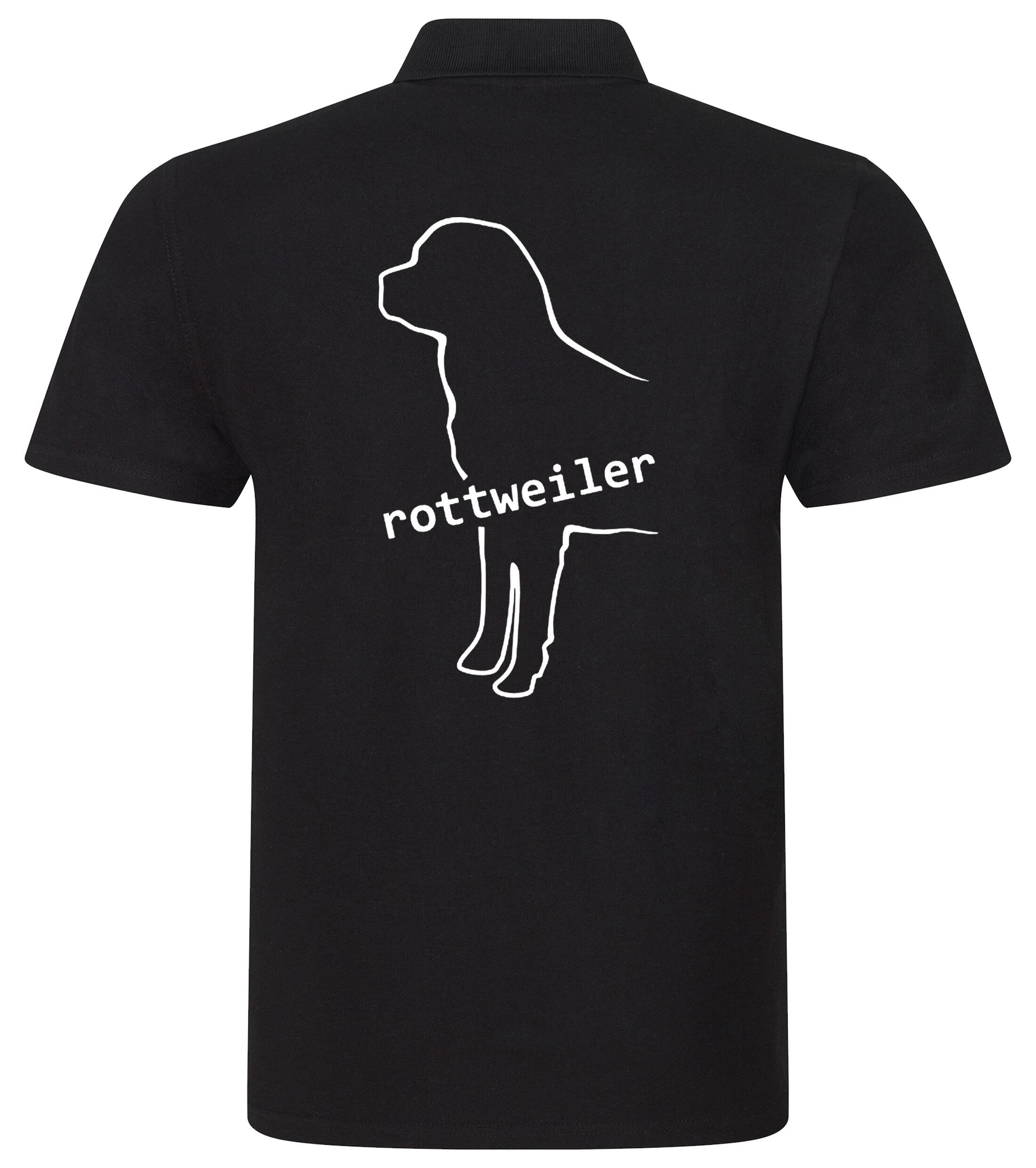 Rottweiler Unisex Cotton Polo featuring exclusive breed artwork, soft breathable cotton fabric, relaxed unisex fit, and classic polo collar for comfort, versatility, and breed pride.