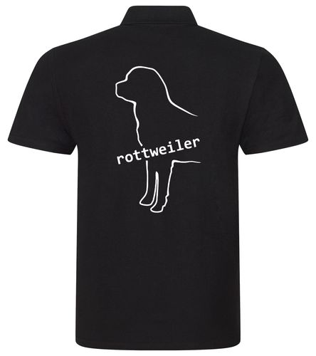 Rottweiler Unisex Cotton Polo featuring exclusive breed artwork, soft breathable cotton fabric, relaxed unisex fit, and classic polo collar for comfort, versatility, and breed pride.