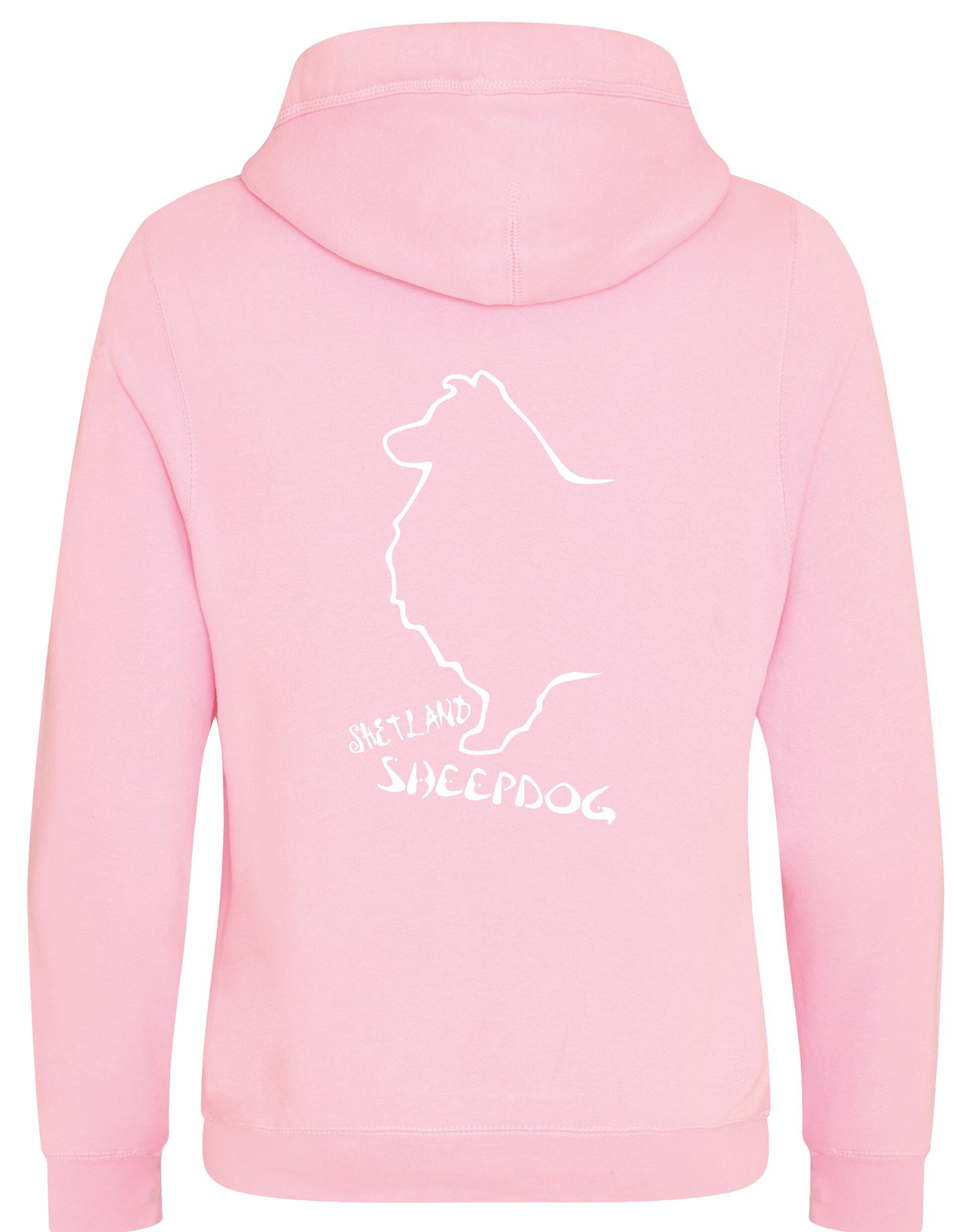 Unisex Crossneck Pullover Hoodie featuring exclusive Shetland Sheepdog graphic design.