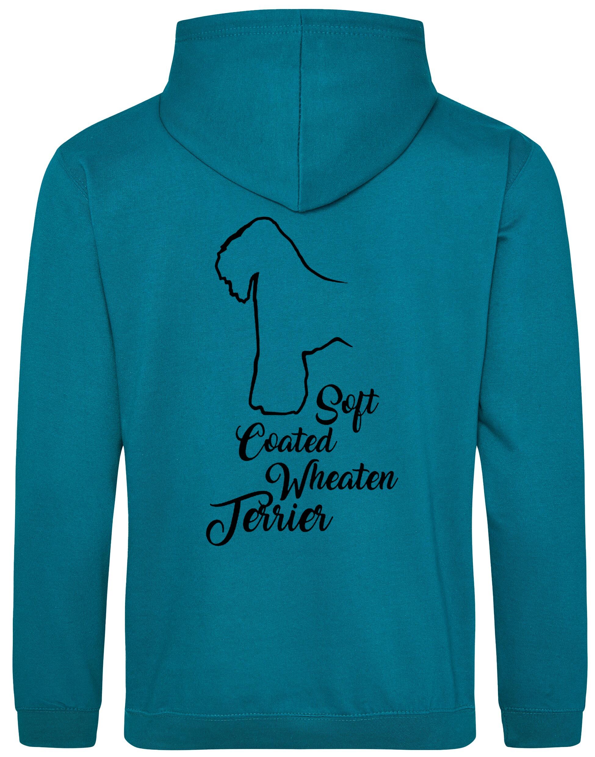 Soft Coated Wheaten Terrier pullover hoodie with exclusive breed artwork and customisable name or kennel details