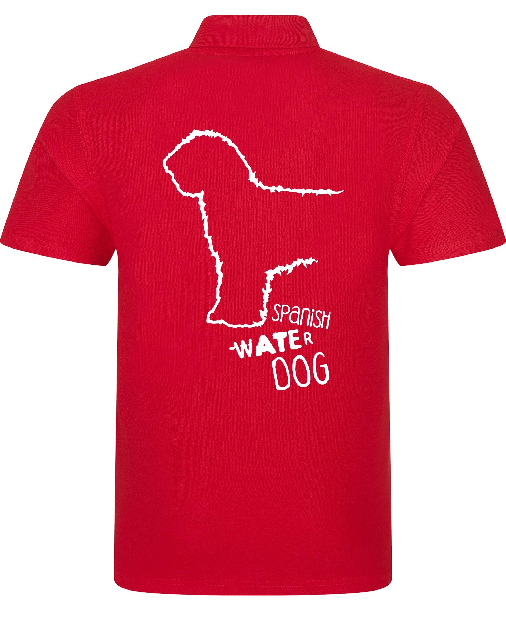 Unisex Cotton Polo with detailed Spanish Water Dog design on the back. Made from breathable cotton with a classic collar and relaxed fit. Ideal for dog events, outdoor adventures, and casual wear for breed lovers.