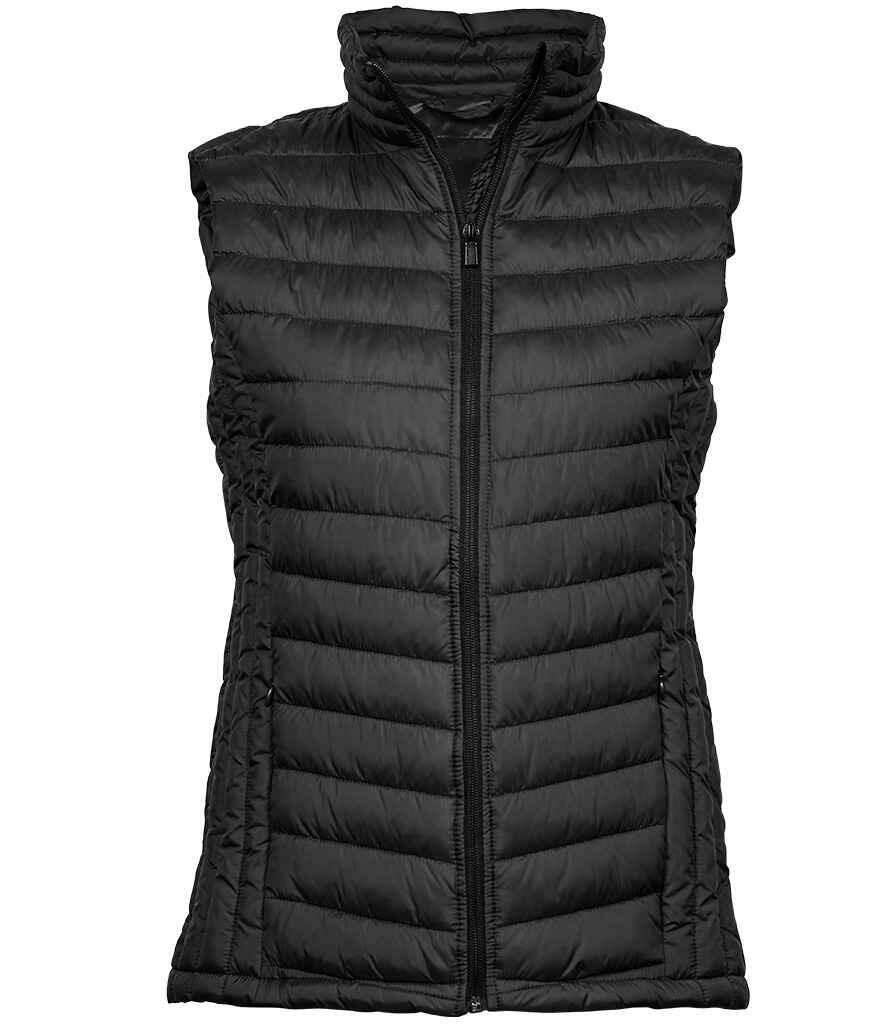 T9633 (9633) Tee Jays Ladies Zepelin Padded Bodywarmer BLACK FRONT