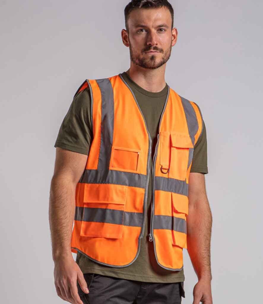 RX705 Pro RTX High Visibility Executive Waistcoat MODEL FRONT