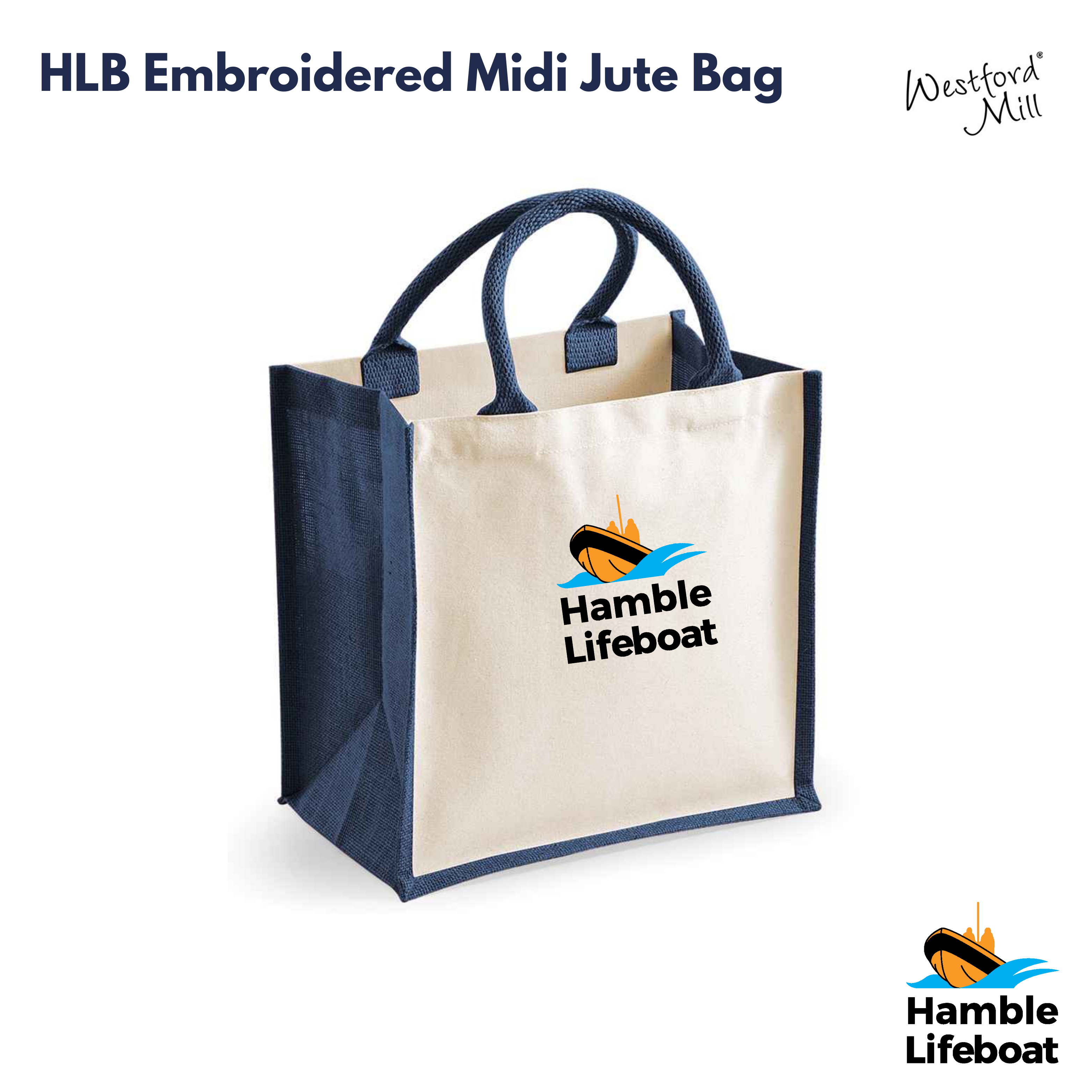 Hamble lifeboat midi jute bag