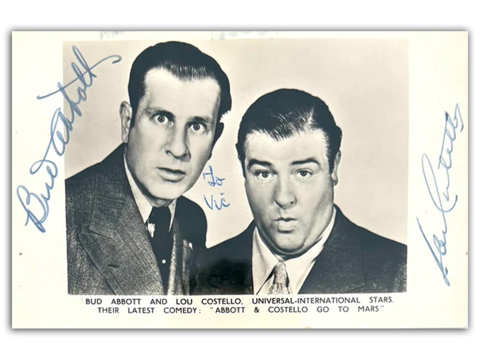 Abbott & Costello Autographs | Framed Collectable