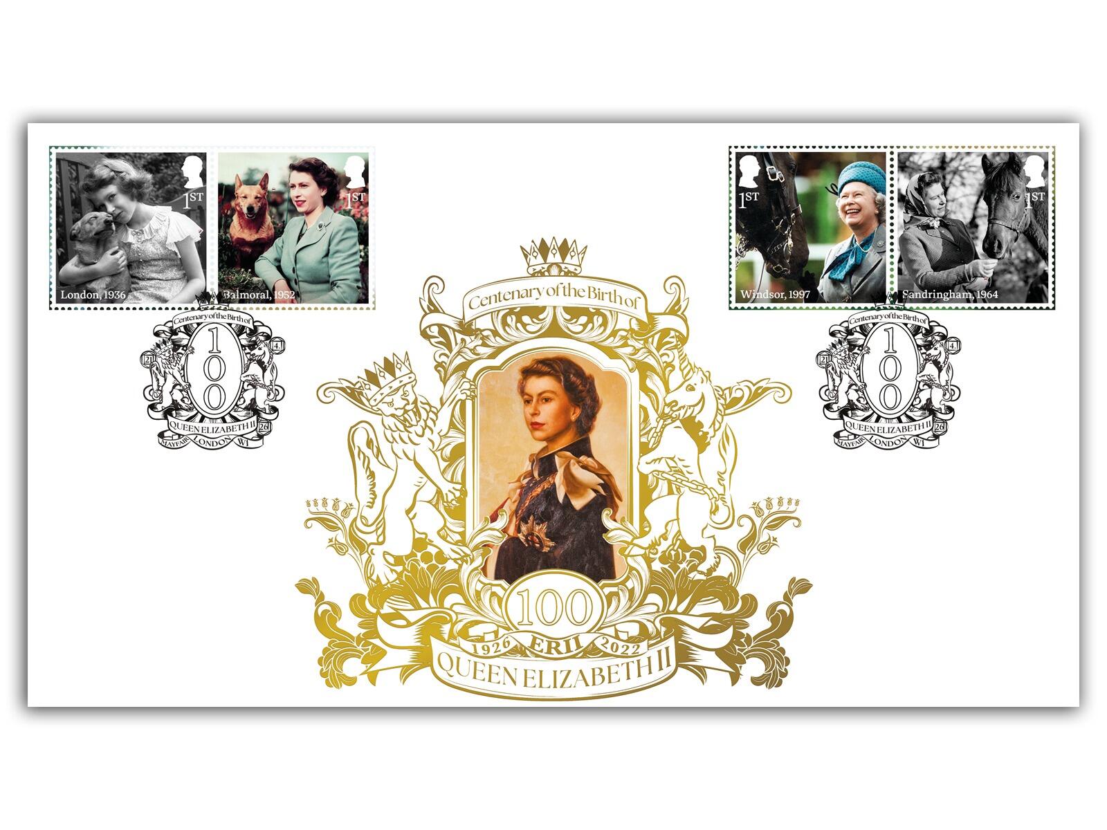 QEII Centenary | Horses & Corgis Stamp Collectible